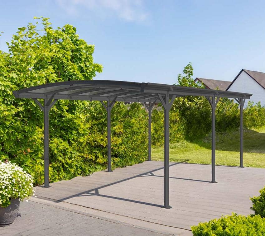 Westmann Aluminium Carport Stockholm Gebogen 576x300x220 cm - Grijs