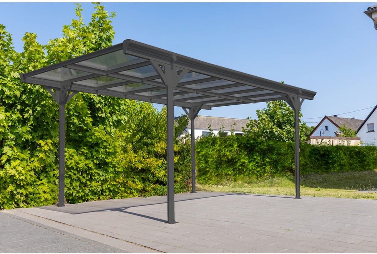Westmann Aluminium carport met plat dak Helsinki - Antraciet - 503x305x232cm