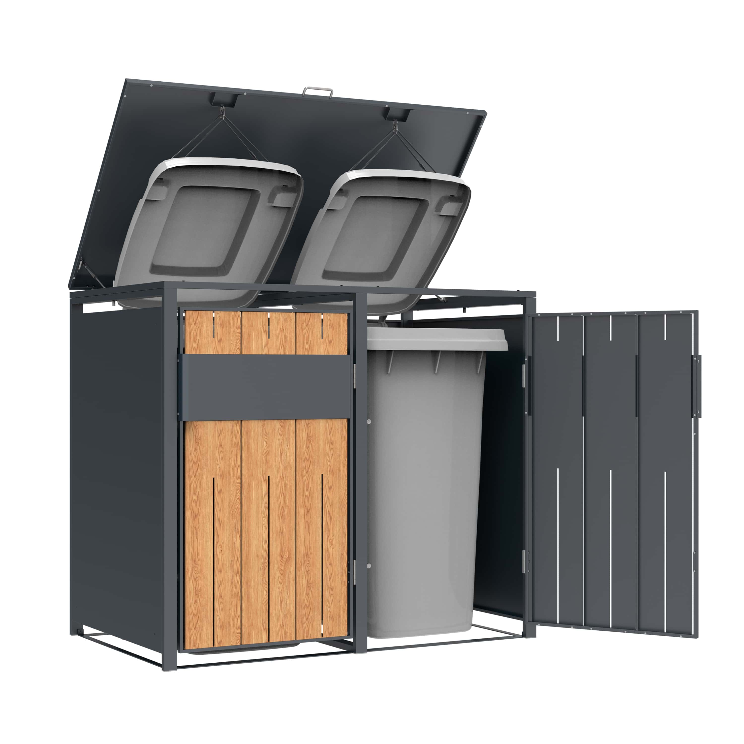 Westmann Varius 2 Metalen Containerombouw voor 2 kliko - Houtlook
