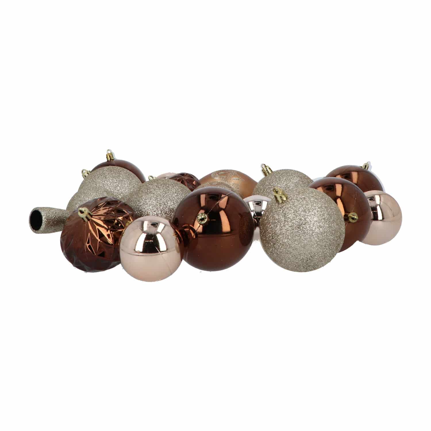 19-delige Decoratieve Kerstballen-set Champagne/Bruin