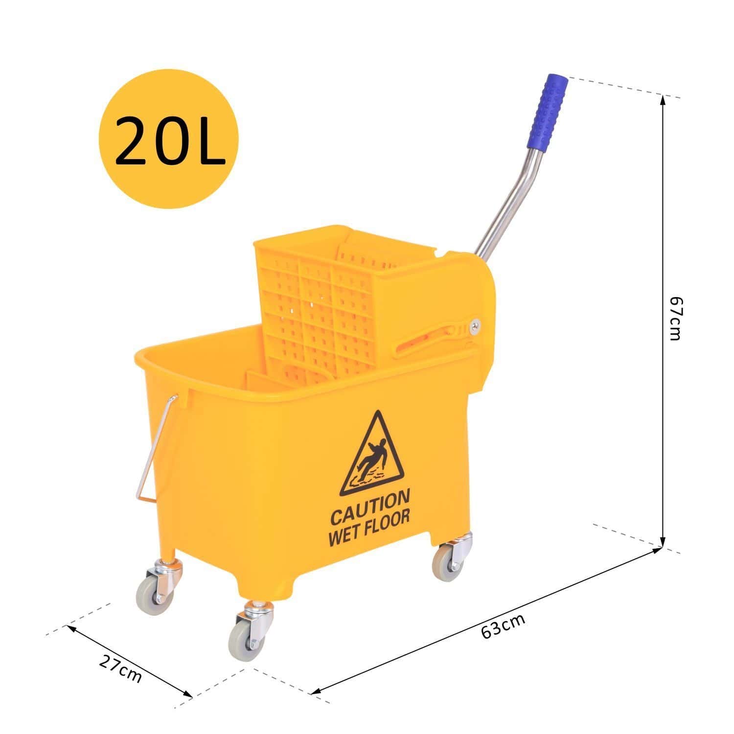 4goodz Schoonmaakwagen Rolemmer met Wringer op Wielen - 20 Liter 4goodz Schoonmaakwagen Rolemmer met Wringer op Wielen - 20 Liter