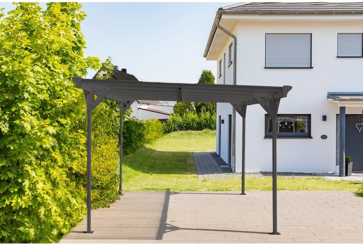 Westmann Aluminium carport met plat dak Helsinki - Antraciet - 503x305x232cm