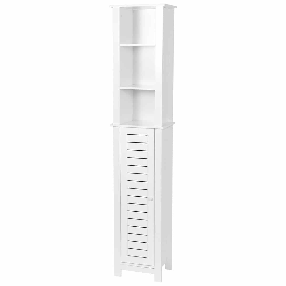 Badkamerkast Hoog Santorini met 1 deur en 6 planken - 173 cm - Wit