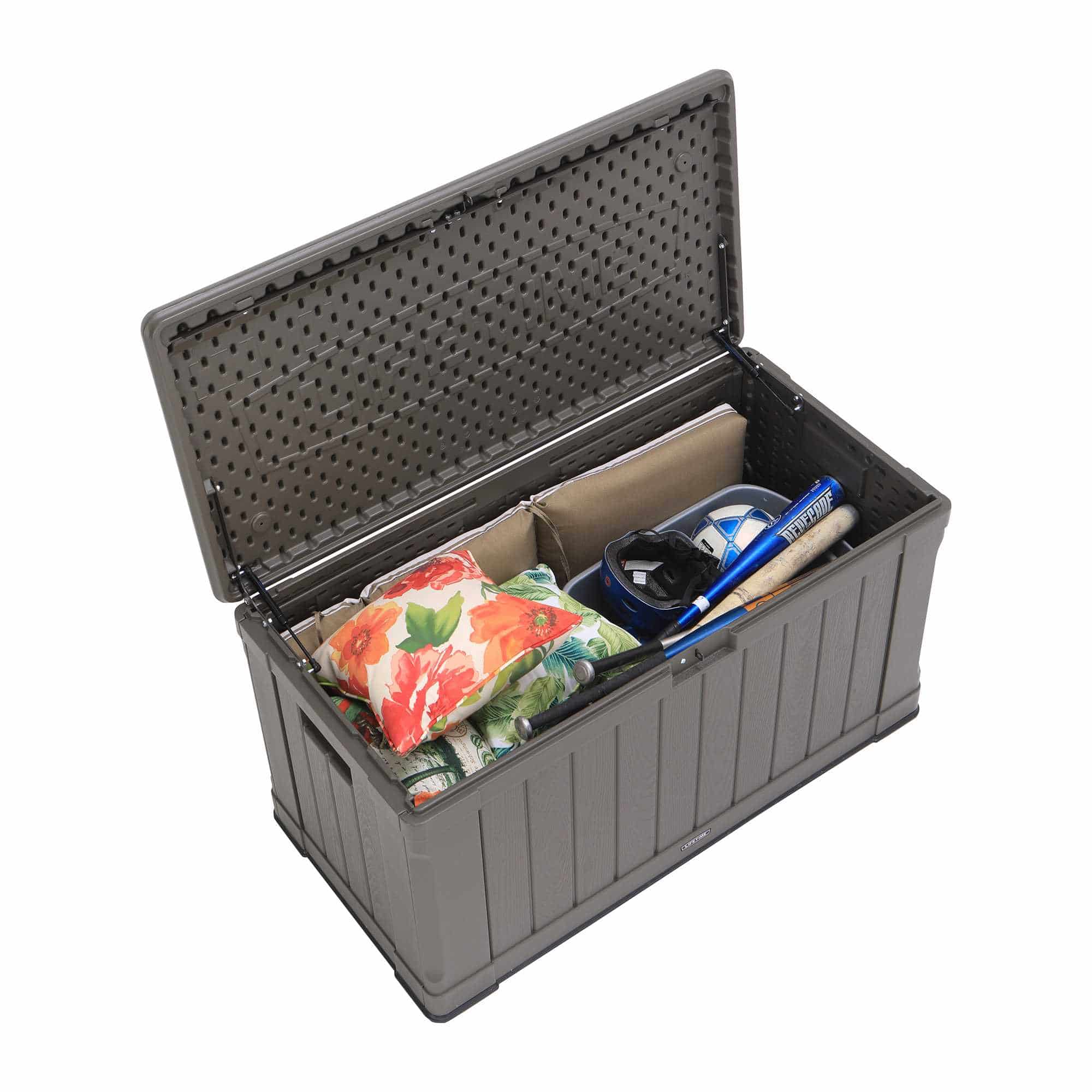 Lifetime Kunststof Kussenbox 440 liter - tuinkist 64x128x67cm - Bruin