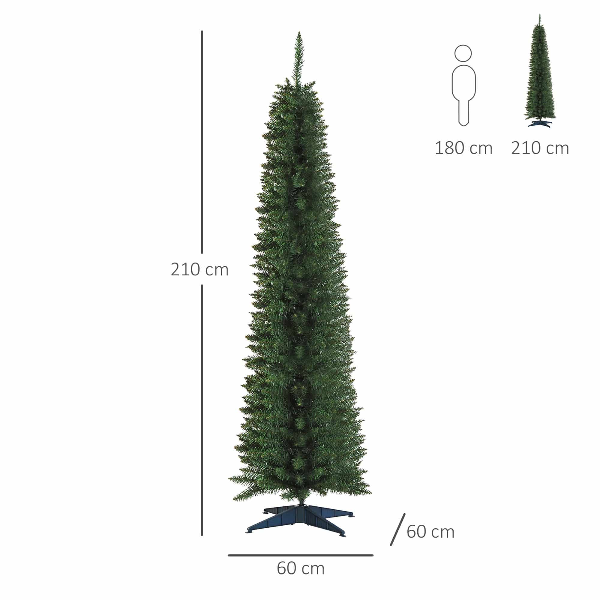 Homcom Kerstboom Smal incl. standaard 210 cm - Groen Homcom Kerstboom Smal incl. standaard 210 cm - Groen