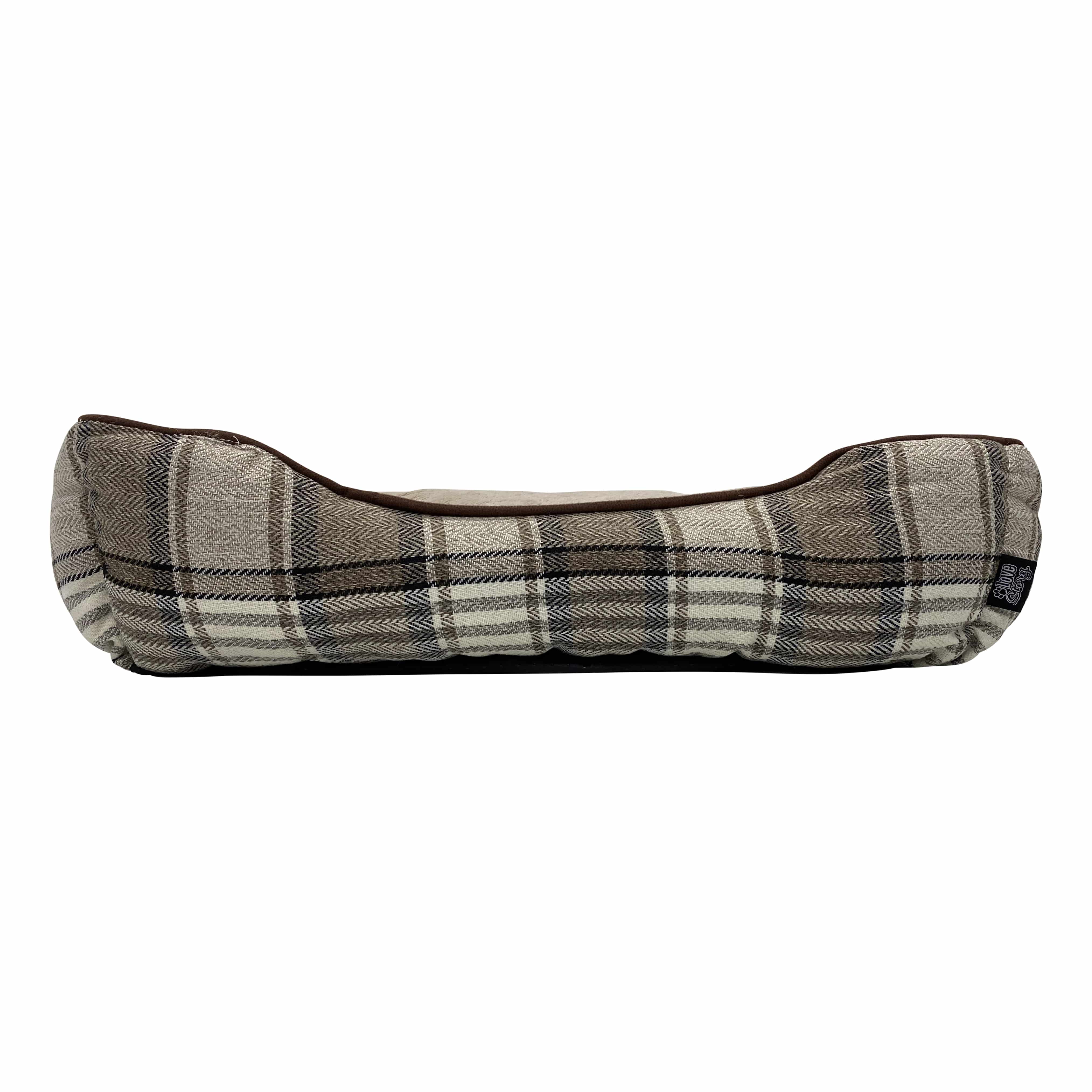 4goodz hondenmand rechthoekig schotse ruit - 65x52 cm - Taupe