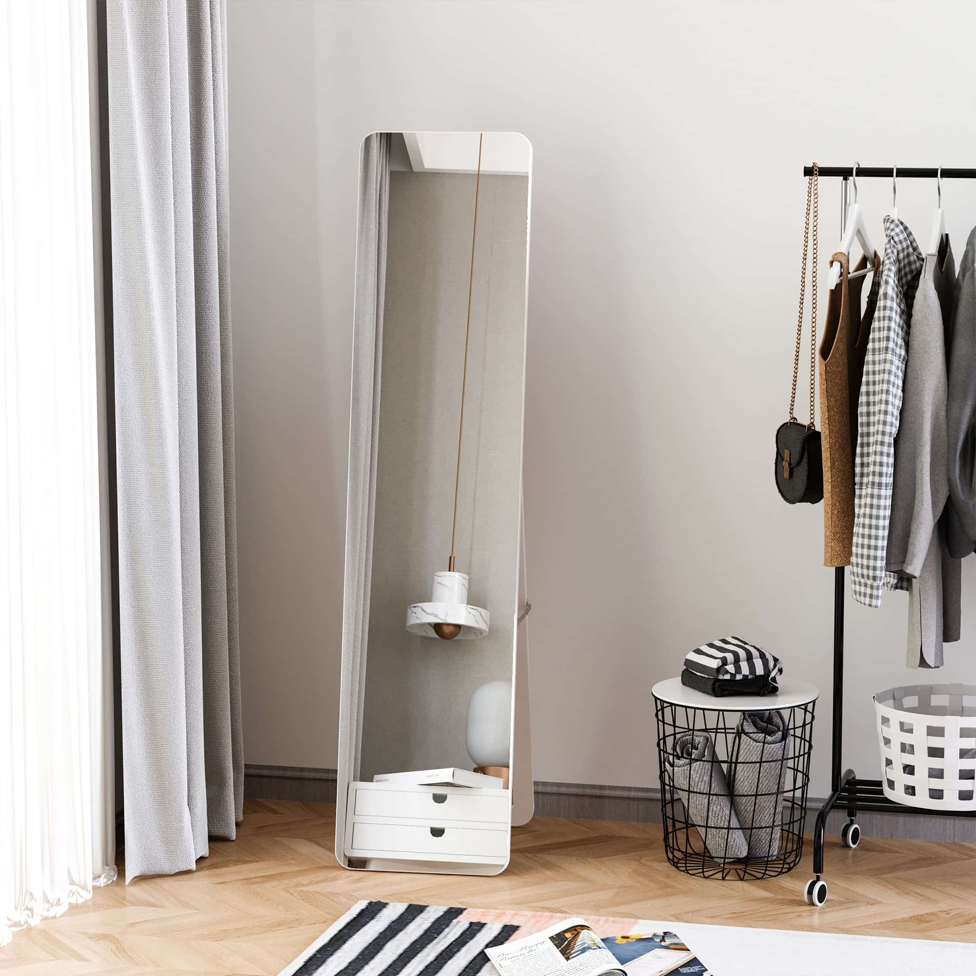 4goodz Passpiegel 37x43x156 cm - Wand of Vrijstaand - Wit