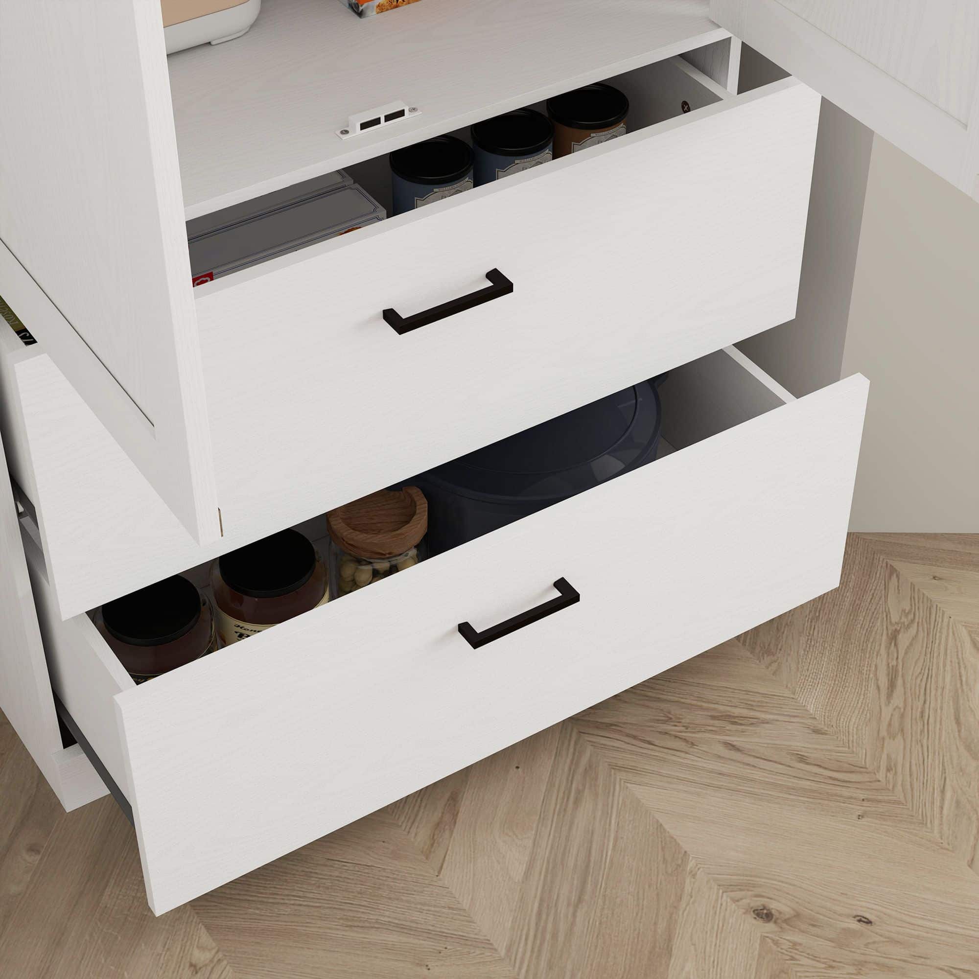 Moderne Keukenkast Voorraadkast met Verstelbare Schappen - Wit