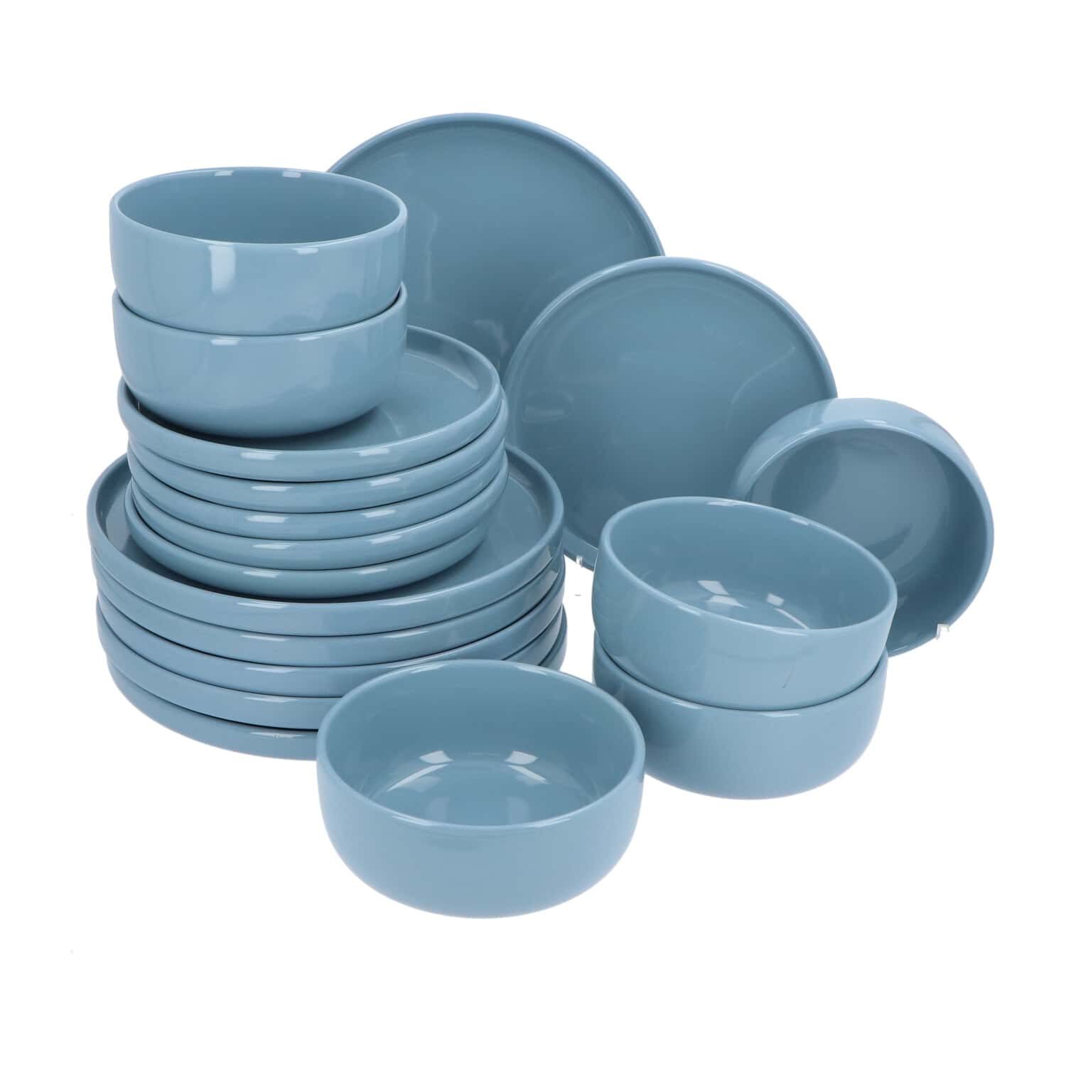 Luzzo 6 persoons Servies Marie 18 delig Keramiek - Blauw