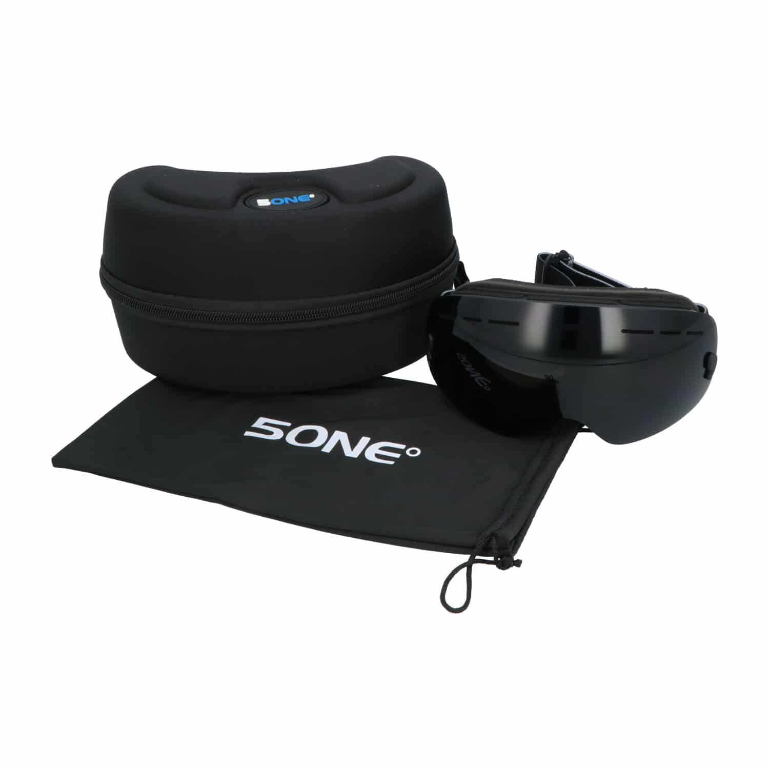 5one® Alpine 2 Black Anti-Condens Skibril met hardcase voor kinderen