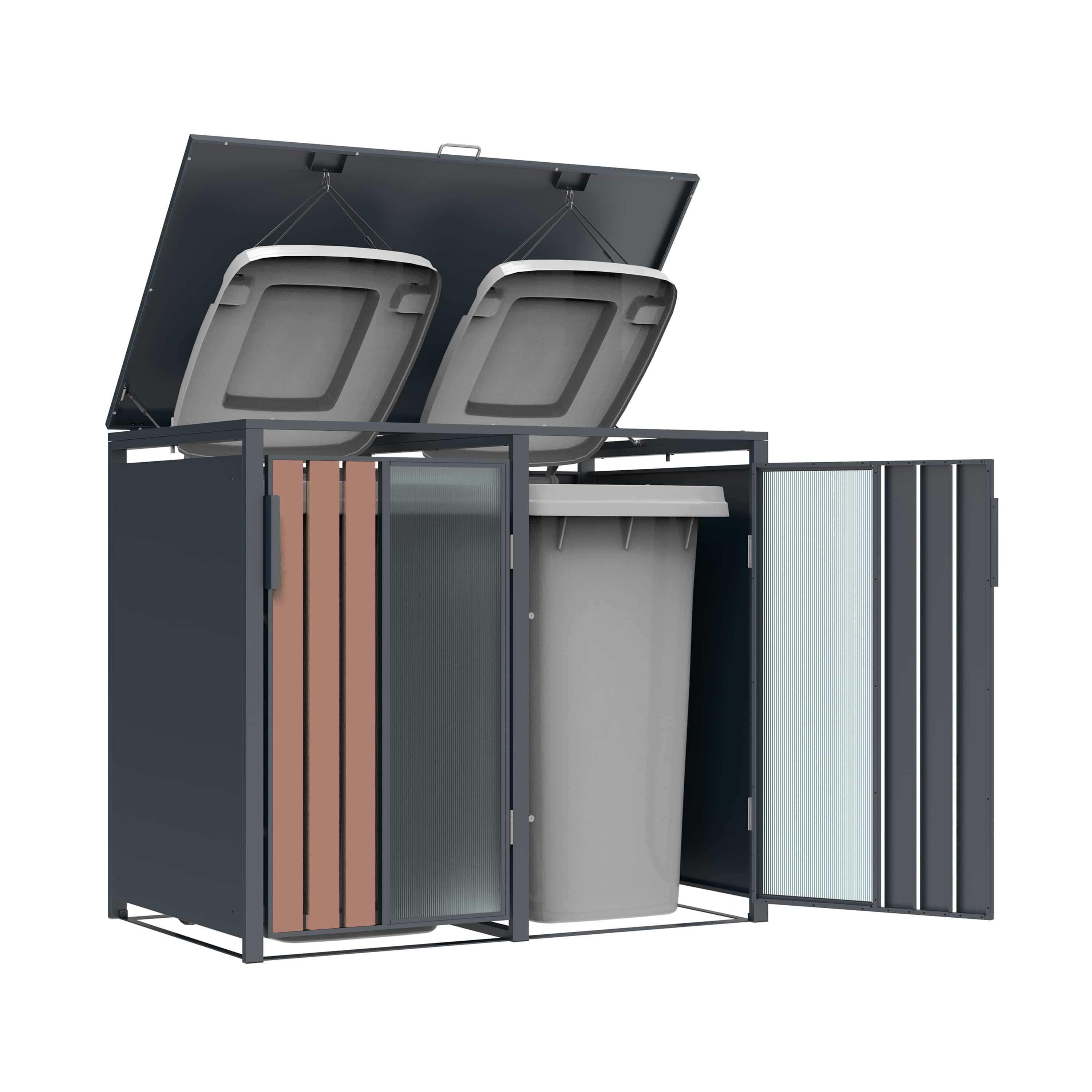 Westmann Status-2 Metalen Containerombouw voor 2 kliko's - Houtlook