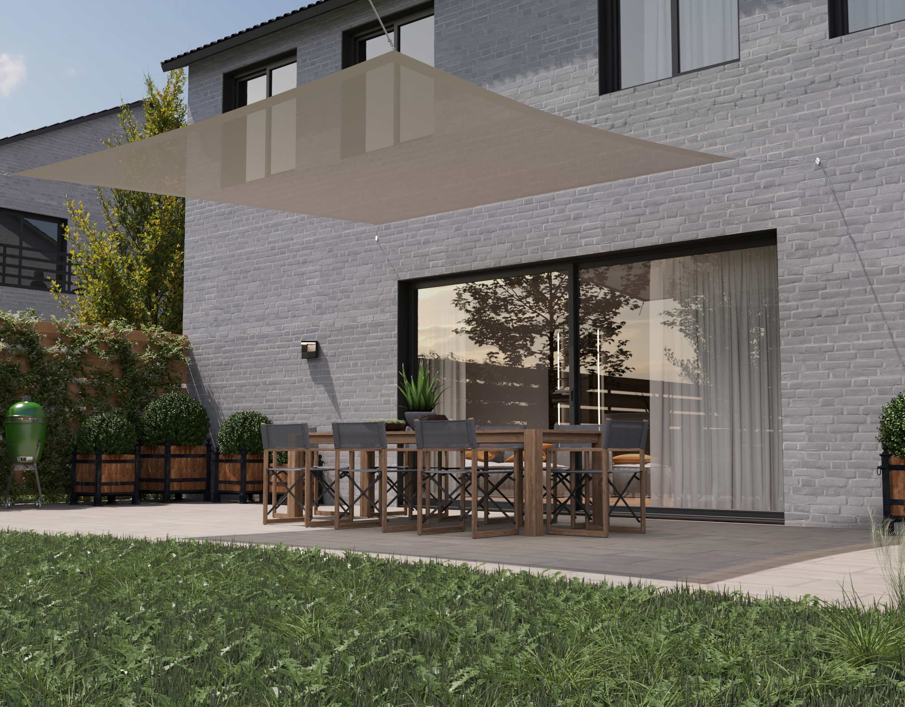 hanSe® Schaduwdoek Vierkant Waterdoorlatend 3,6x3,6 m Zonnedoek Wit