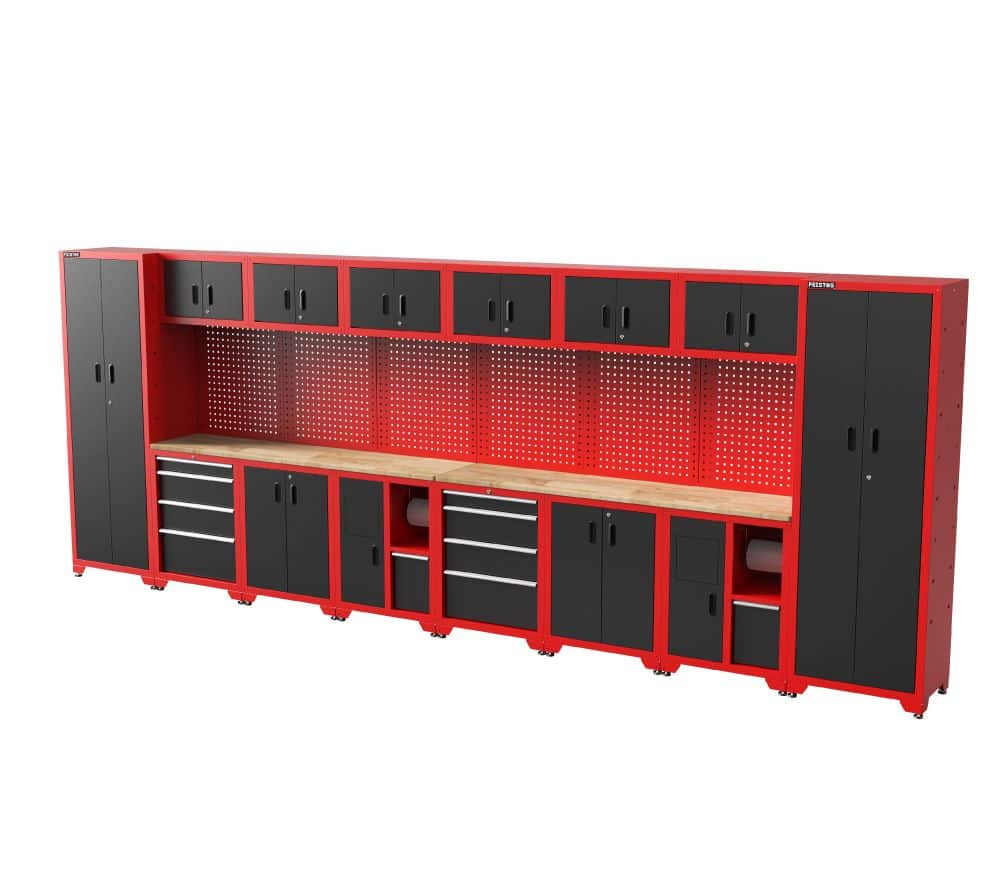 Feistos Juno 13 XL Gereedschapswand - 528 x 46 x 198 cm - Zwart/Rood