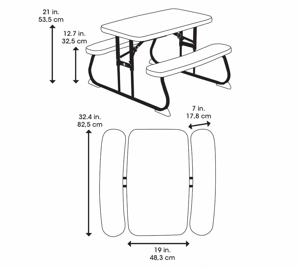 Kindertafel Lifetime Opvouwbaar - Picknickset - Groen