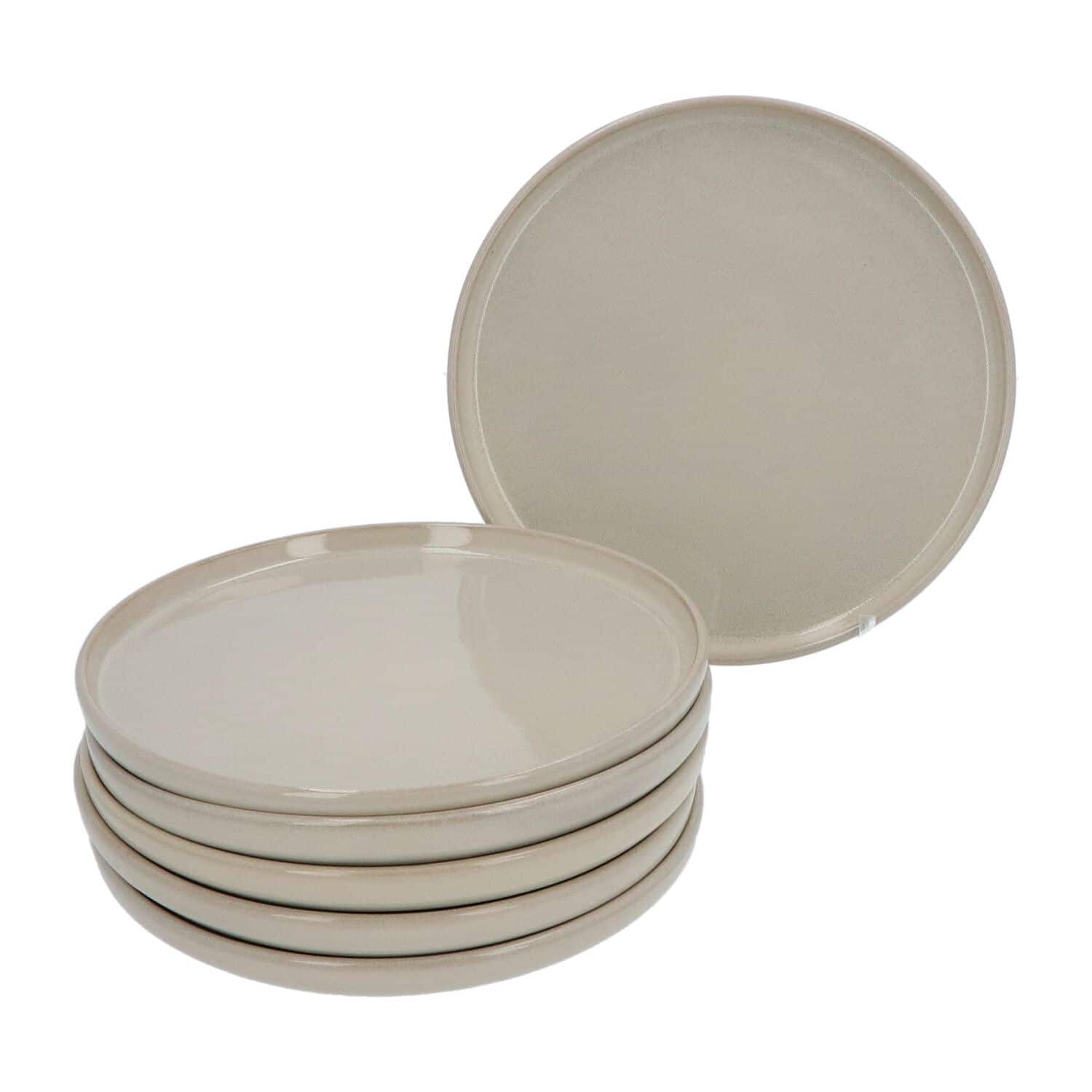 Ontbijtborden Terre set 6 stuks Geglazuurd Keramiek 21 cm - Beige Ontbijtborden Terre set 6 stuks Geglazuurd Keramiek 21 cm - Beige