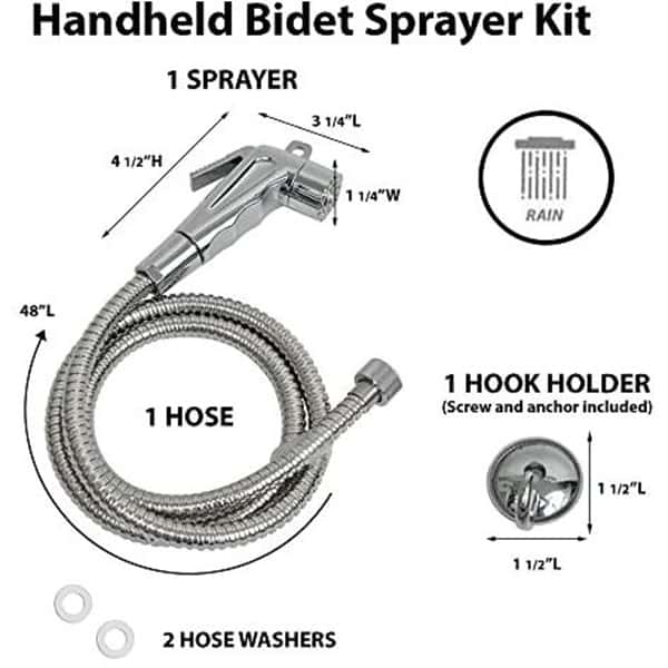 4goodz Bidetset met slang een Zuignap Ophanghaak - Chroom