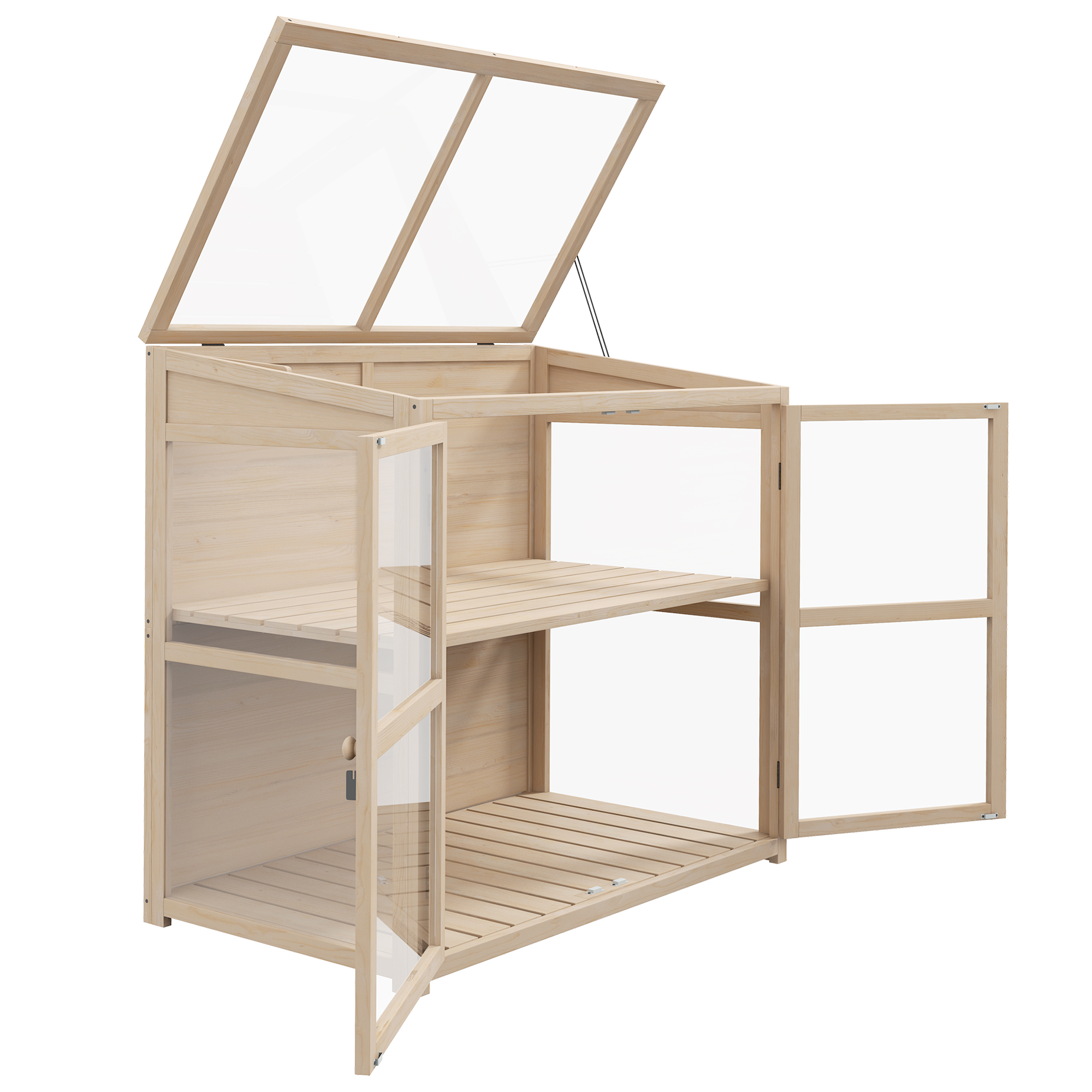 4goodz Verhoogde Plantenkas Weerbestendig met 2 Niveaus - Naaldhout