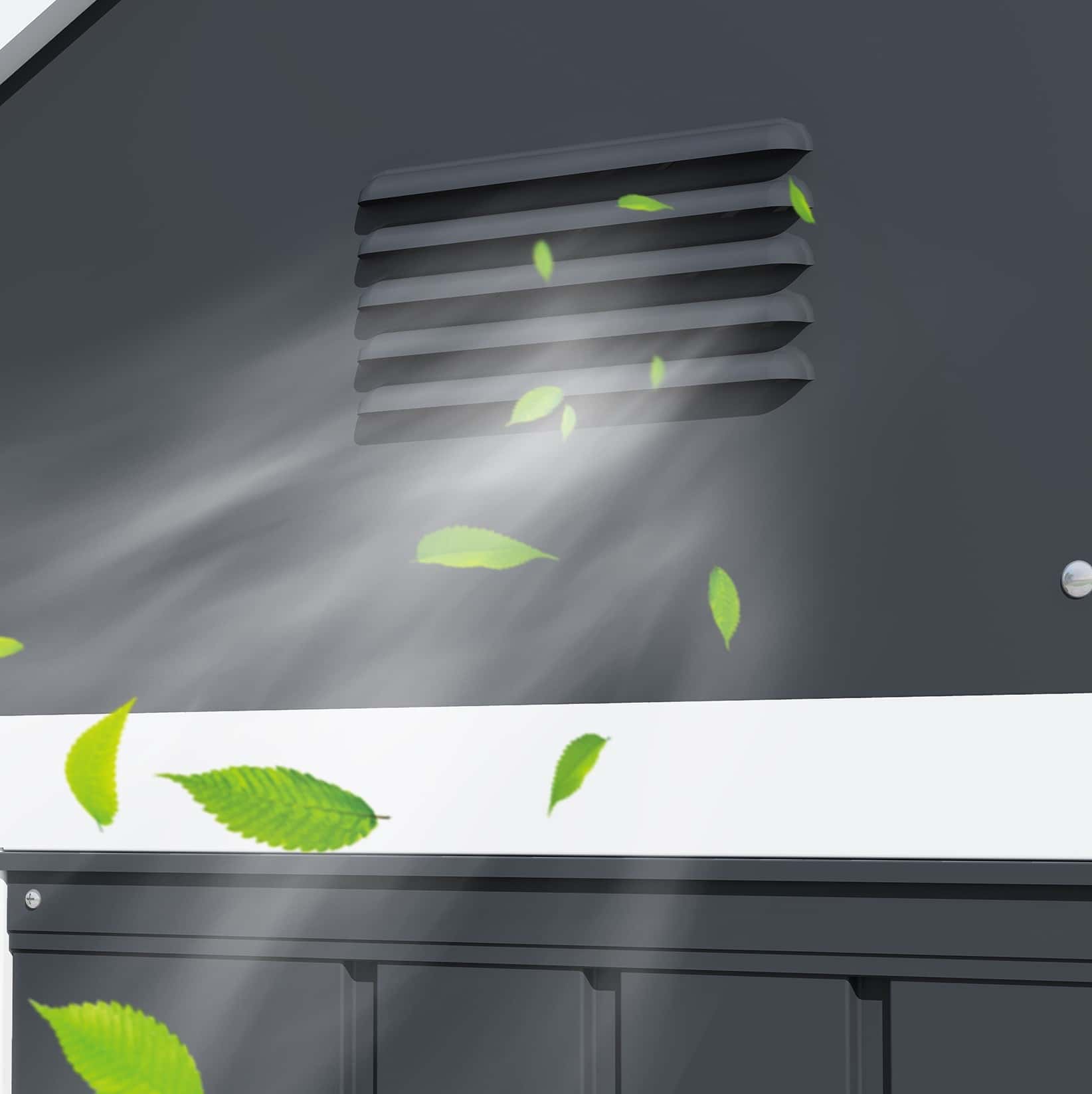 4goodz Metalen Gereedschapsschuur Tuinschuur met raam - donkergrijs