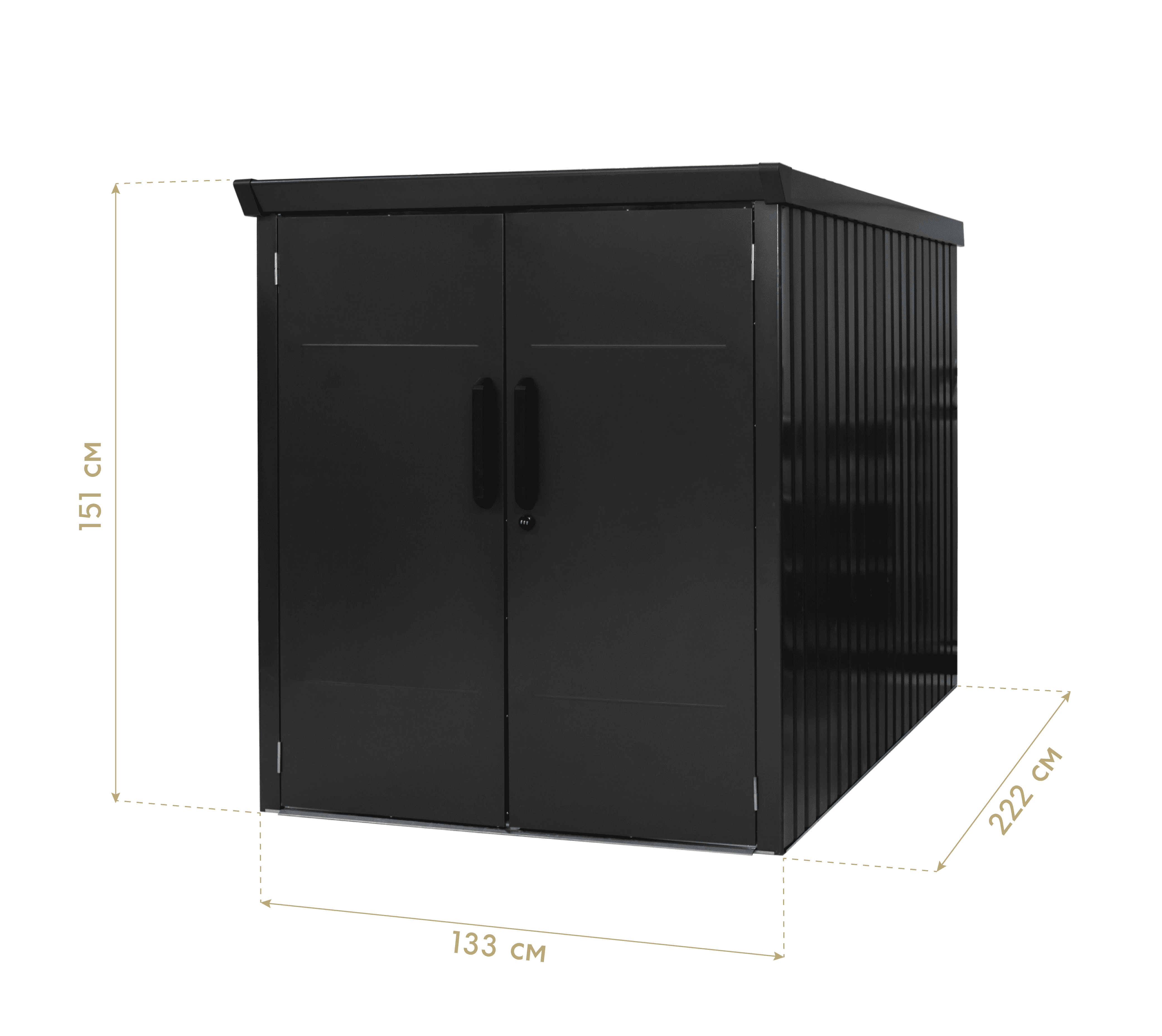 Westmann Velos 1 - Fietsenberging met Vloerplaten 222x131x151 cm - Antraciet