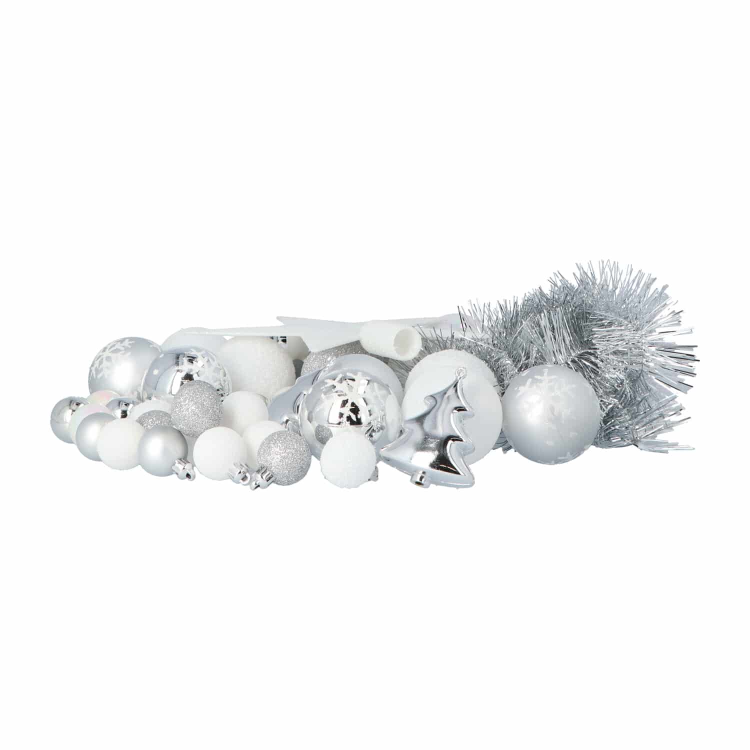 4goodz 44-delige Decoratieve Kerstballenset Wit - binnen en buiten