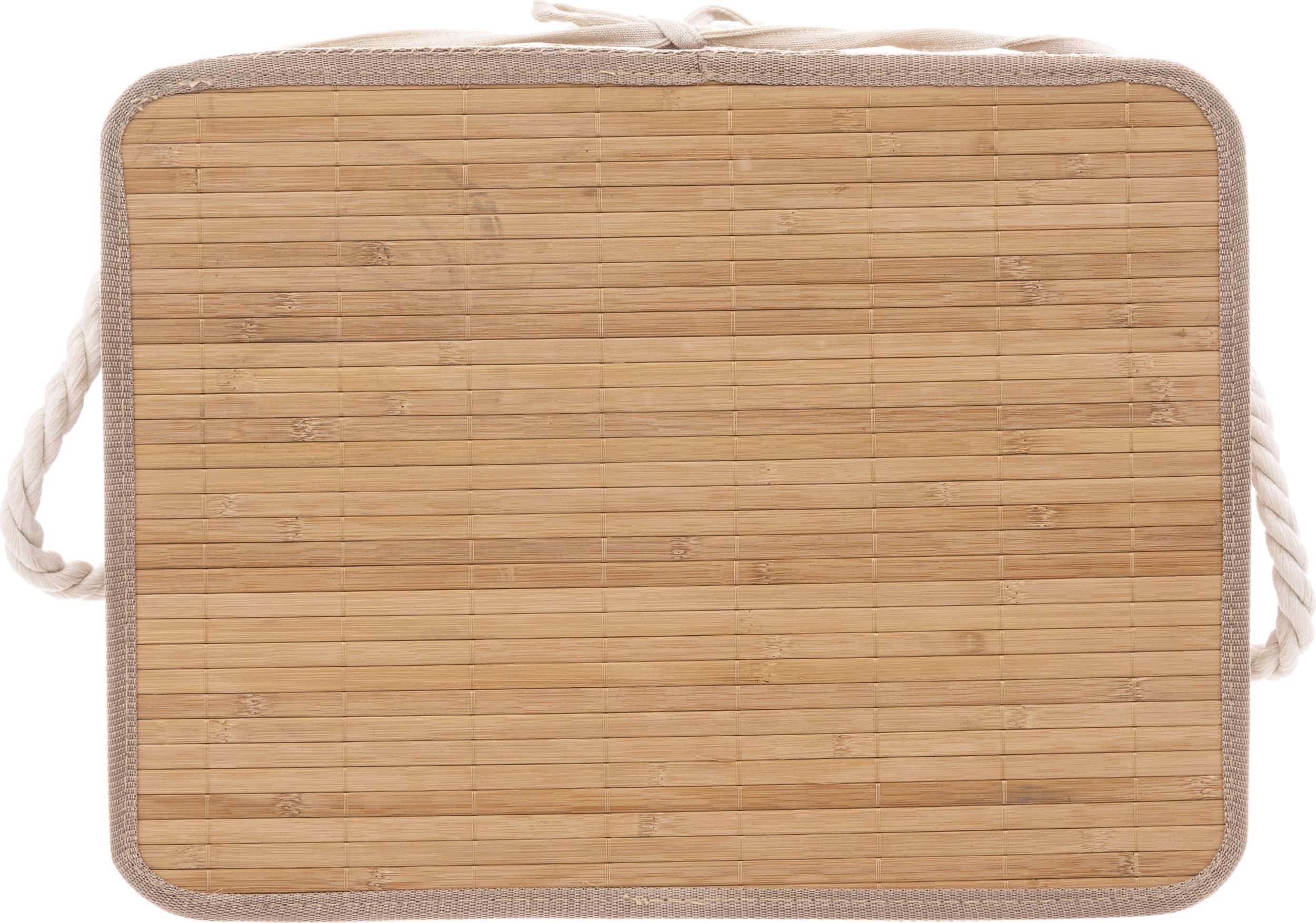 4goodz Bamboe Wasmand opvouwbaar 50 liter met Bloemen 30x41x50 cm