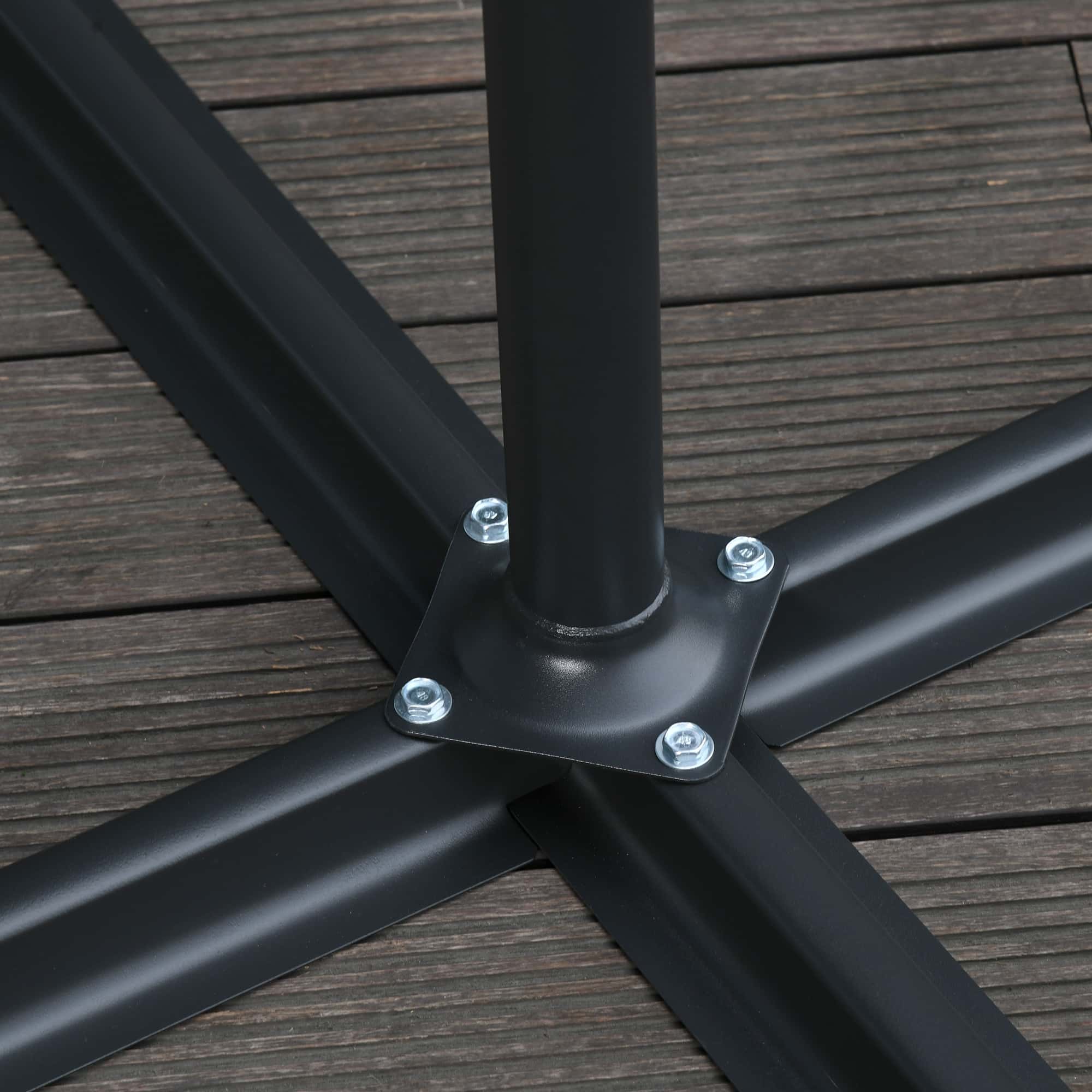 4goodz Zweefparasol met Draaimechanisme, Ø 300 cm - Grijs