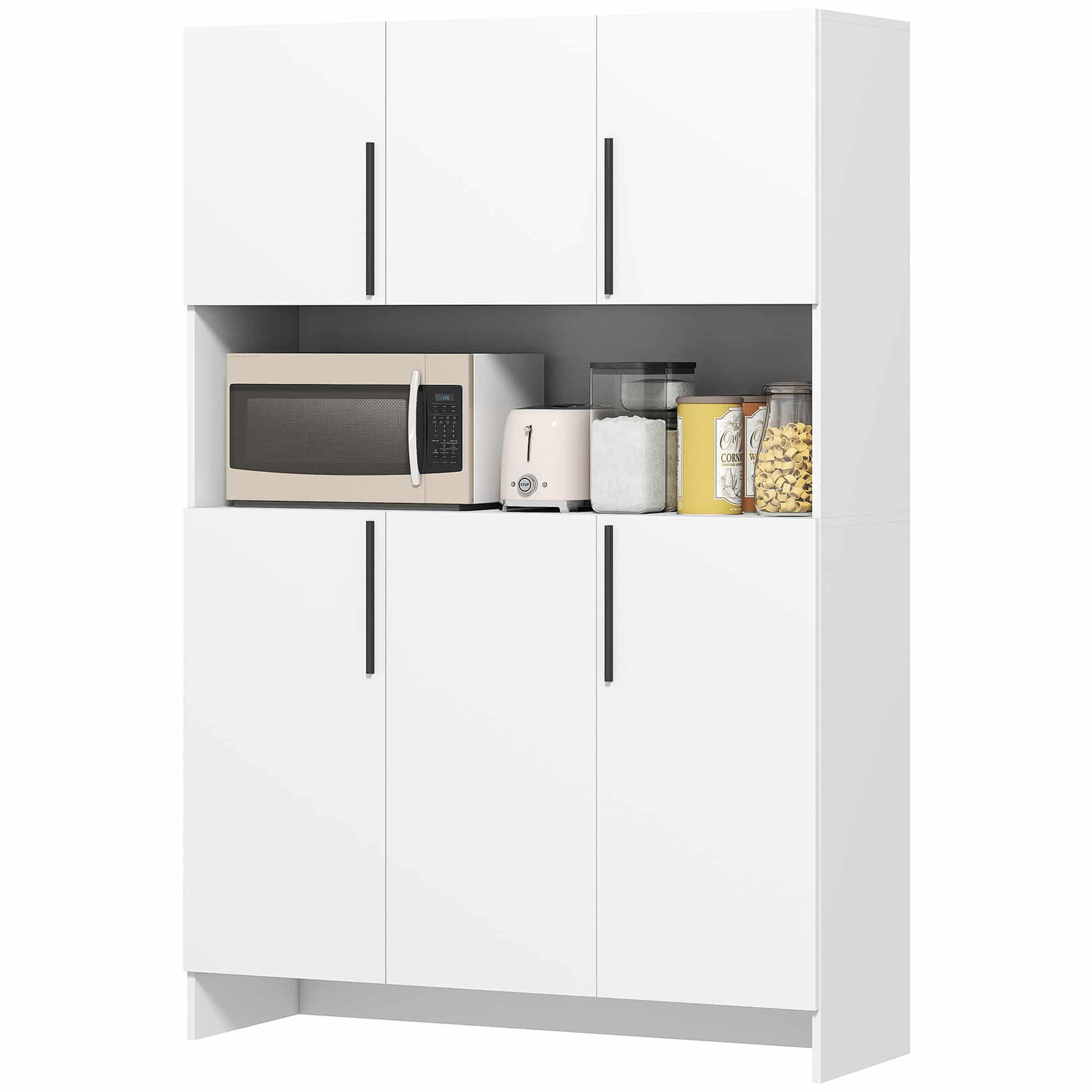Moderne Keukenkast Voorraadkast Breed 2 deurs 40x119x175 cm - Wit