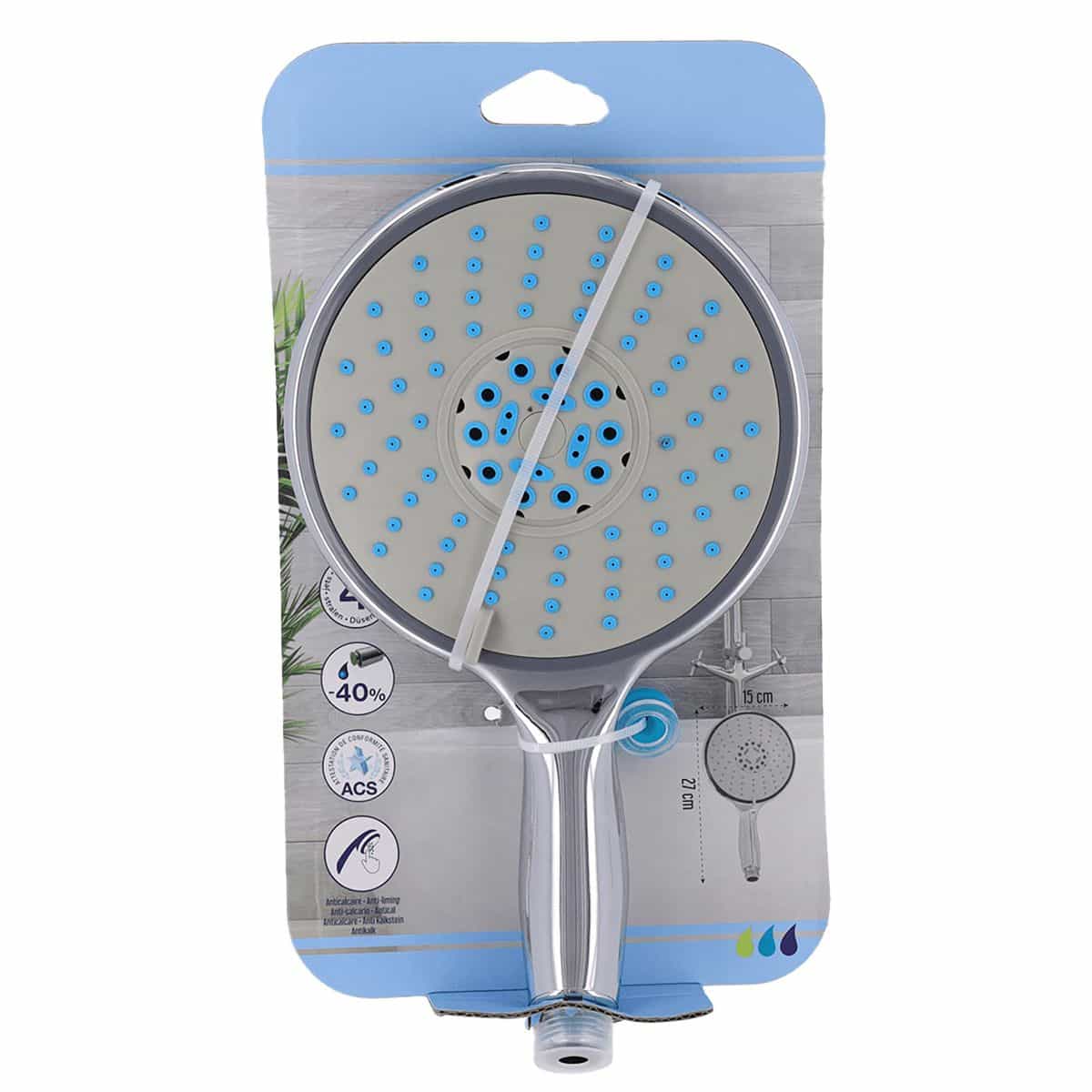 Handdouche XL met 4 functies - 15cm Chroom - 40% Waterbesparend