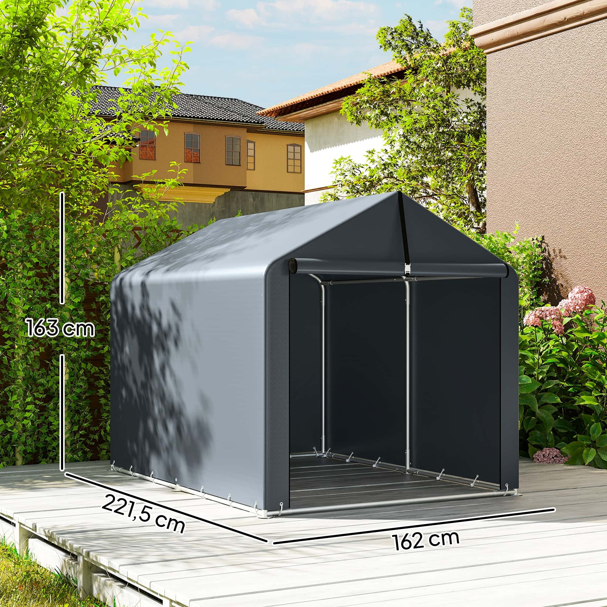 4goodz Opslagtent Weersbestendig voor fietsen of gereedschap 221x162x163 cm