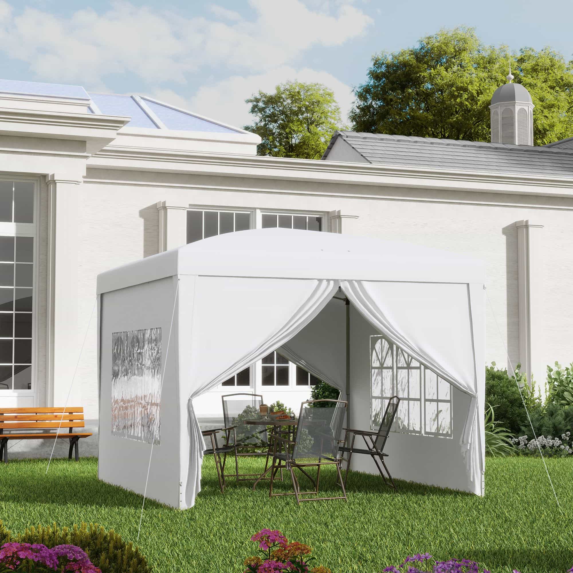 4goodz Partytent 3x3 m - Opvouwbaar met 4 Zijwanden - Wit