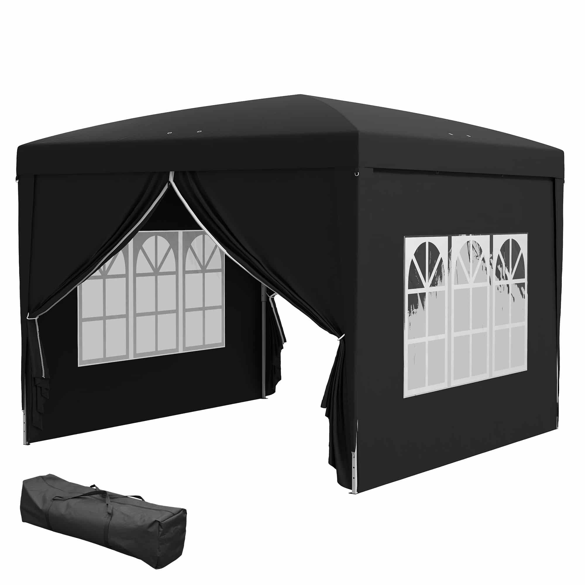 4goodz Partytent 3x3 m - Opvouwbaar met 4 Zijwanden - Zwart