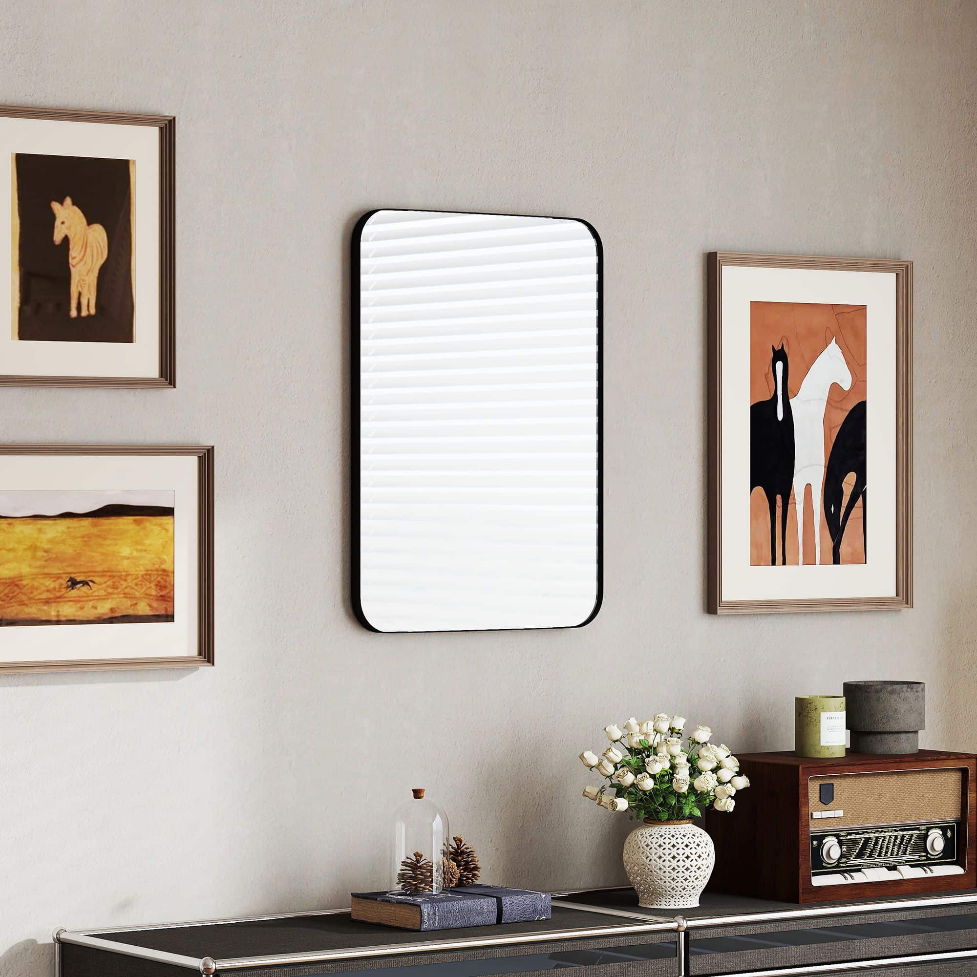 4goodz Spiegel 50x70 cm met metalen Lijst - Zwart 4goodz Spiegel 50x70 cm met metalen Lijst - Zwart