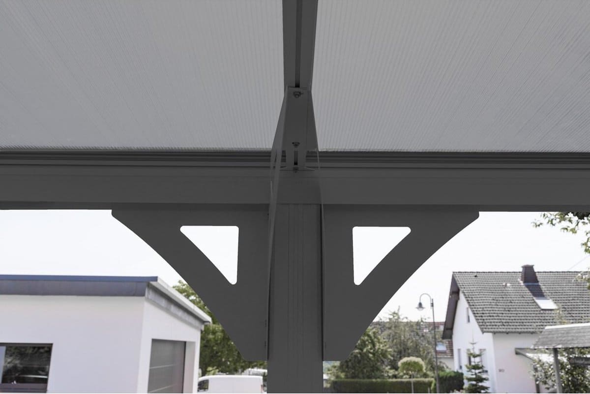 Westmann Aluminium carport met rond dak model Bergen - Antraciet - 505x300x220cm