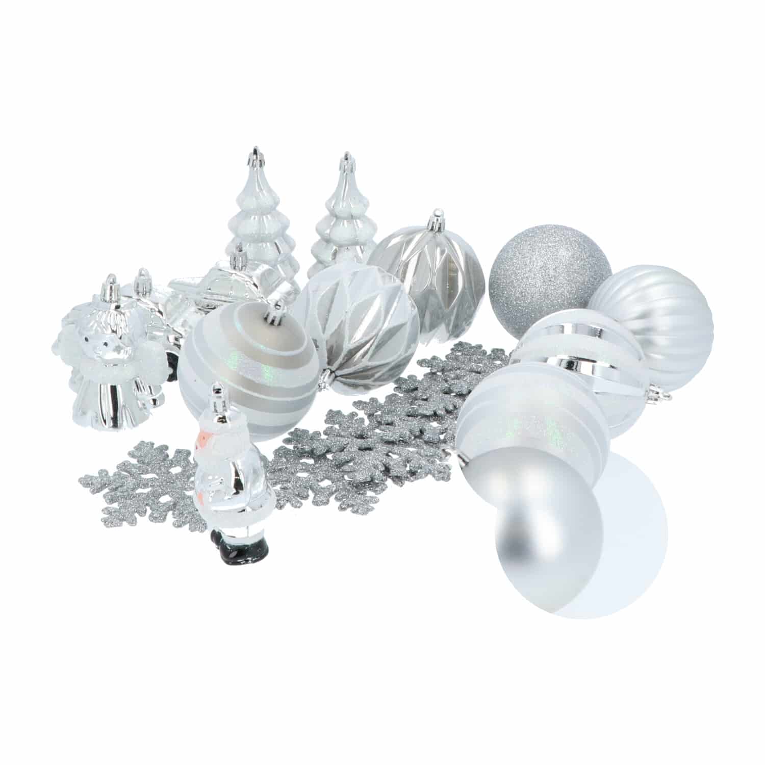 4goodz 20-delige Decoratieve Kerstballenset Zilver - voor binnen en buiten