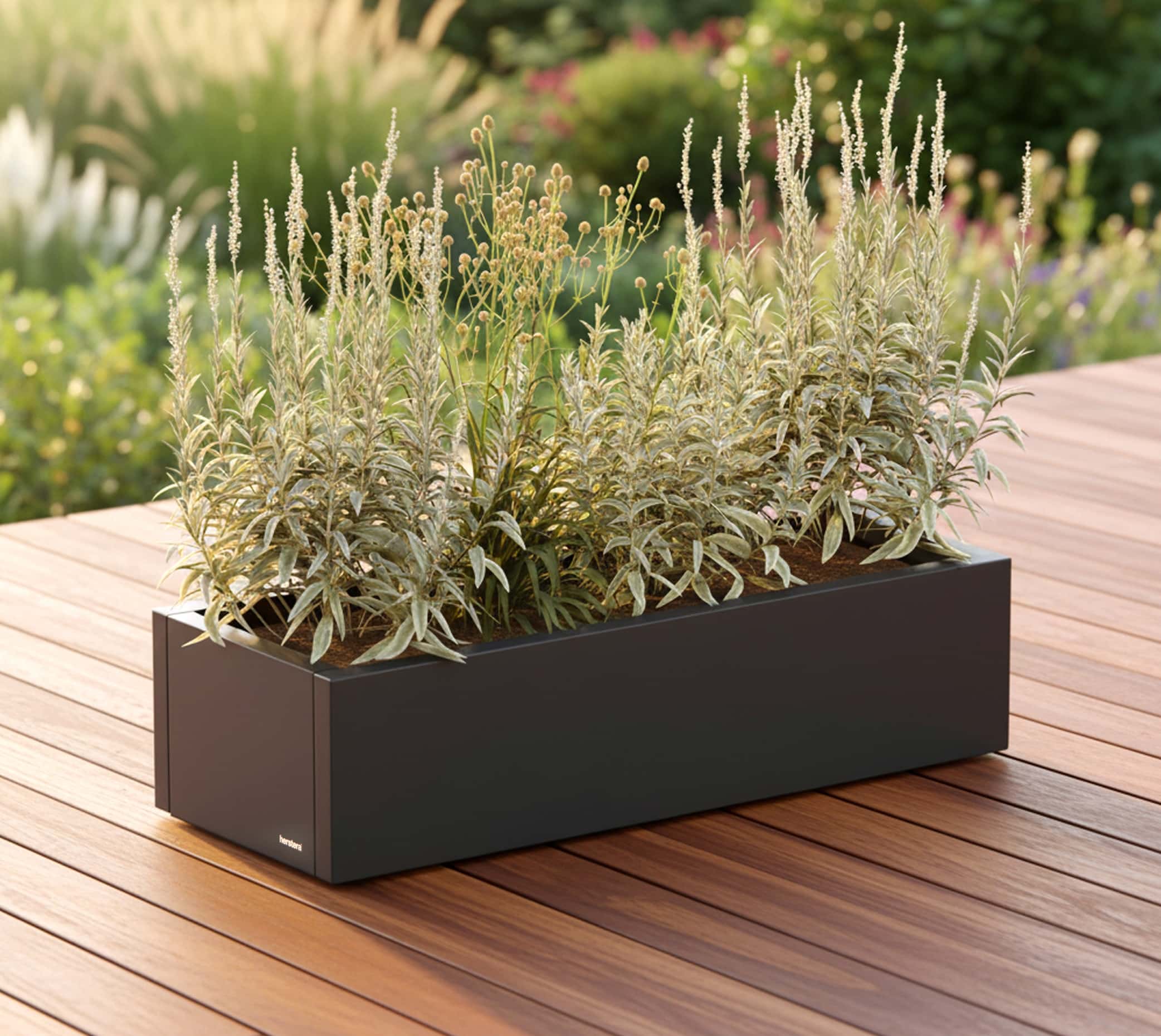 Herstera Garden XIC M - Metalen Plantenbak 100x40x25 cm - Antraciet