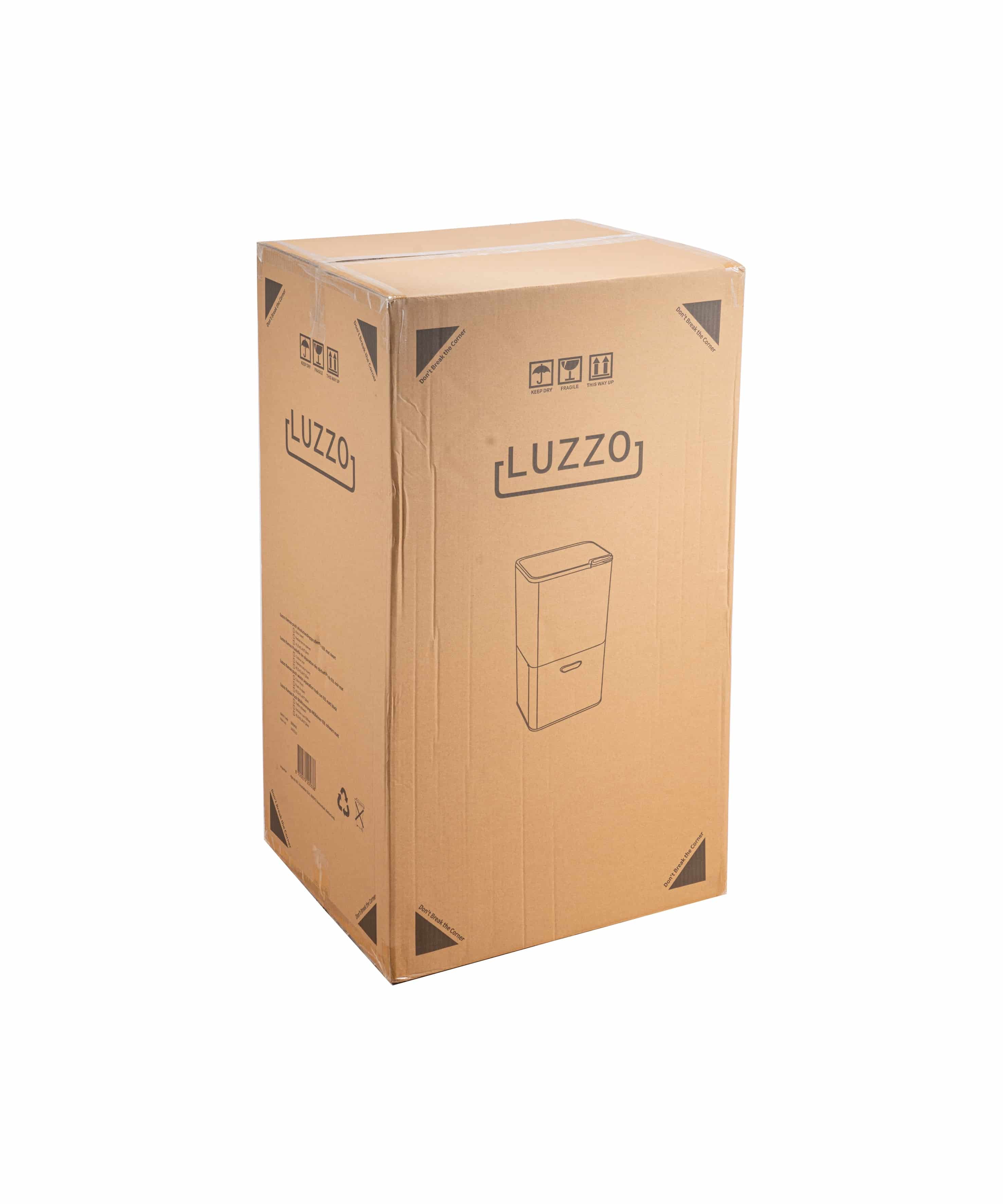 Luzzo Kansas Push Afvalscheidingsprullenbak 63 liter 3 bakken - Zwart