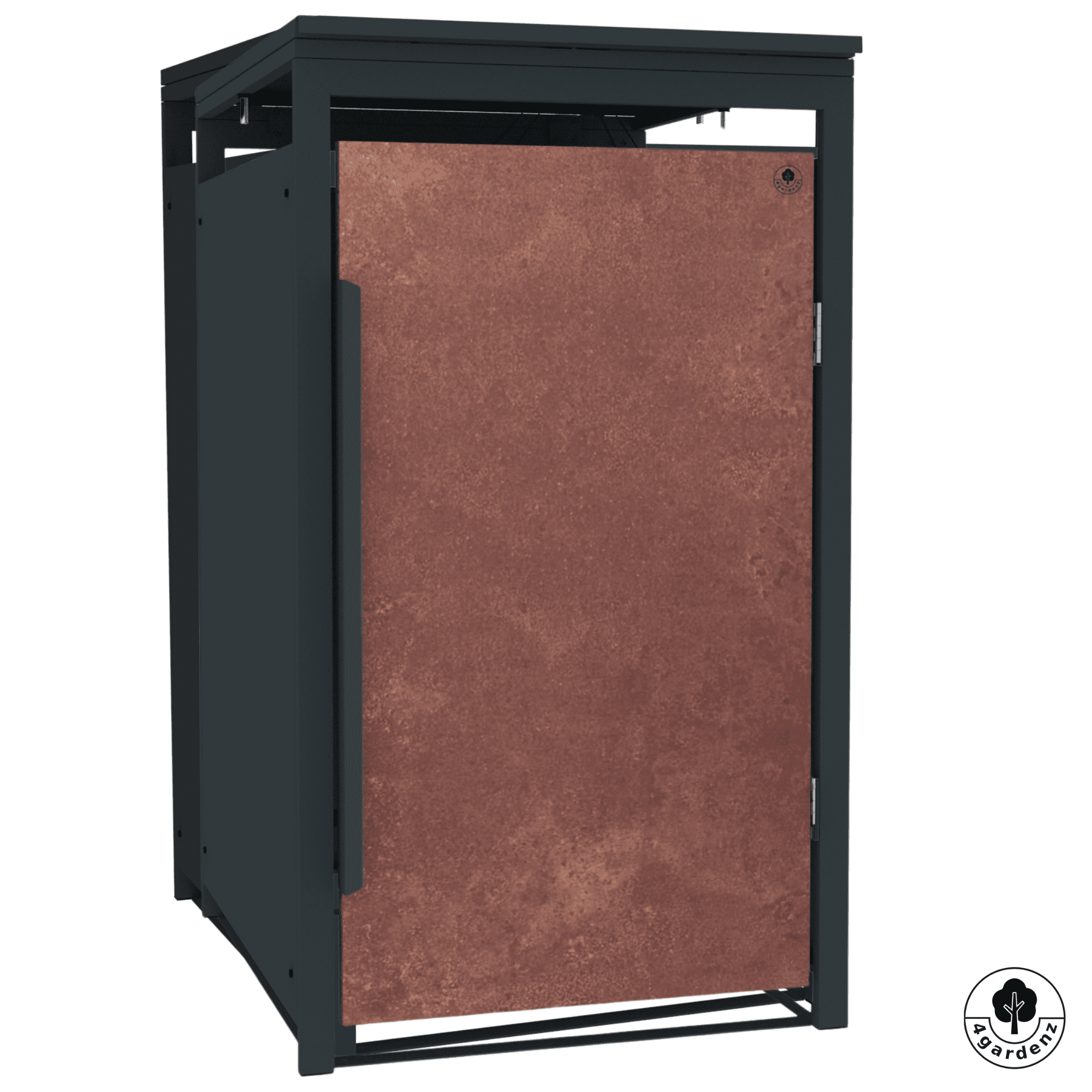 4gardenz® Slimline Kliko Containerombouw 1 Afvalbak - Antraciet/Cortenstaal Roest-look