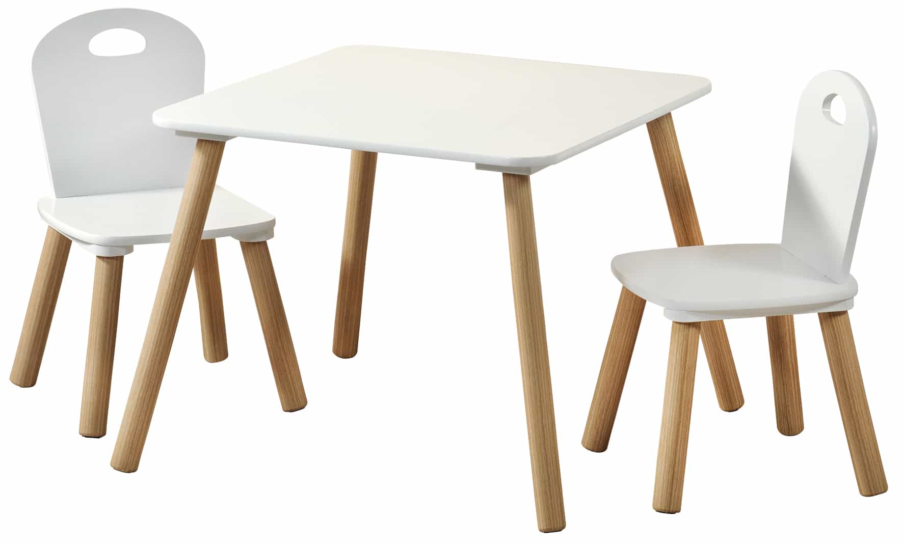 Stevige kindertafel set met stoeltjes - 55x55x45 cm