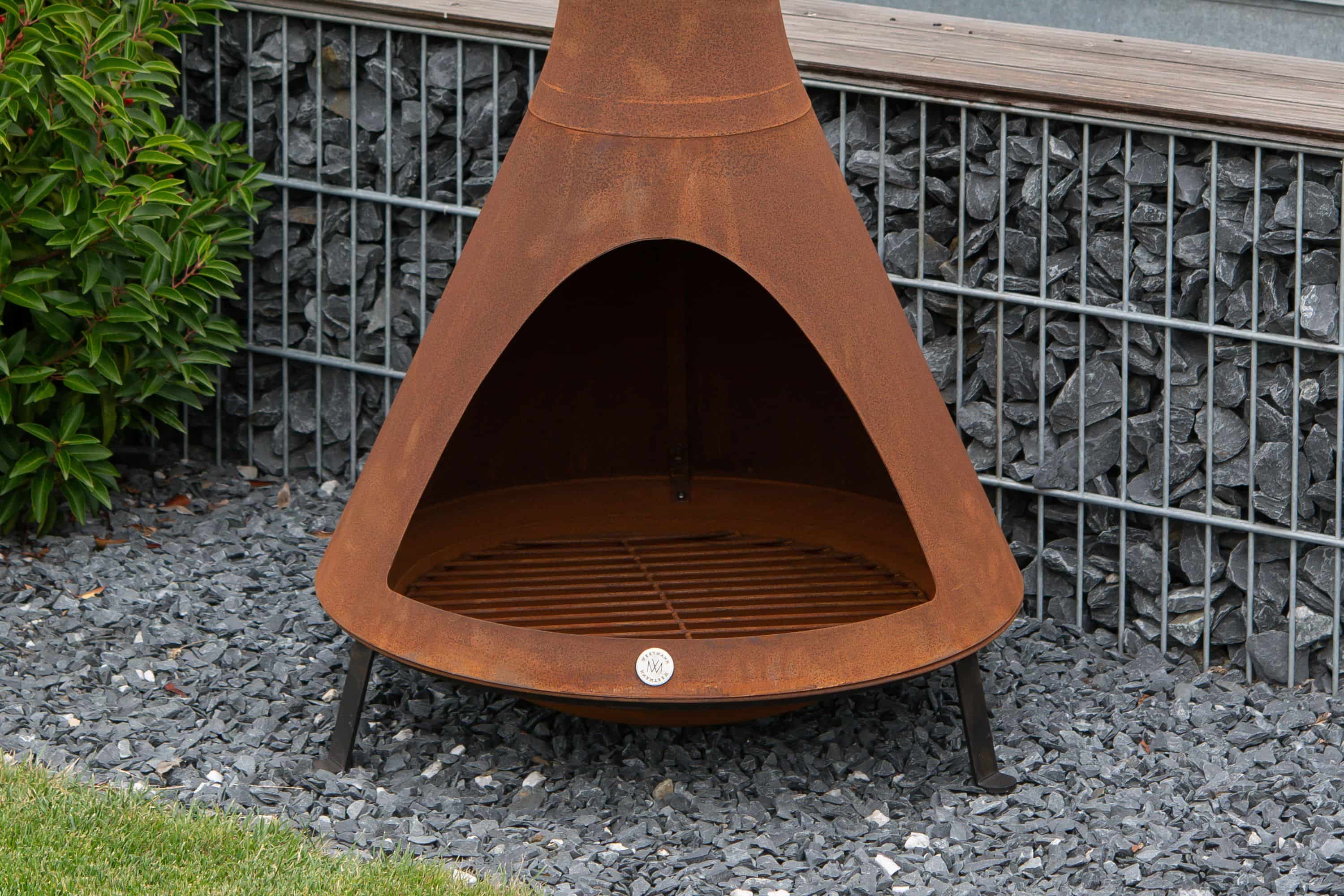 Westmann Stalen tuinhaard -- 70x70x160 cm - Roestbruin