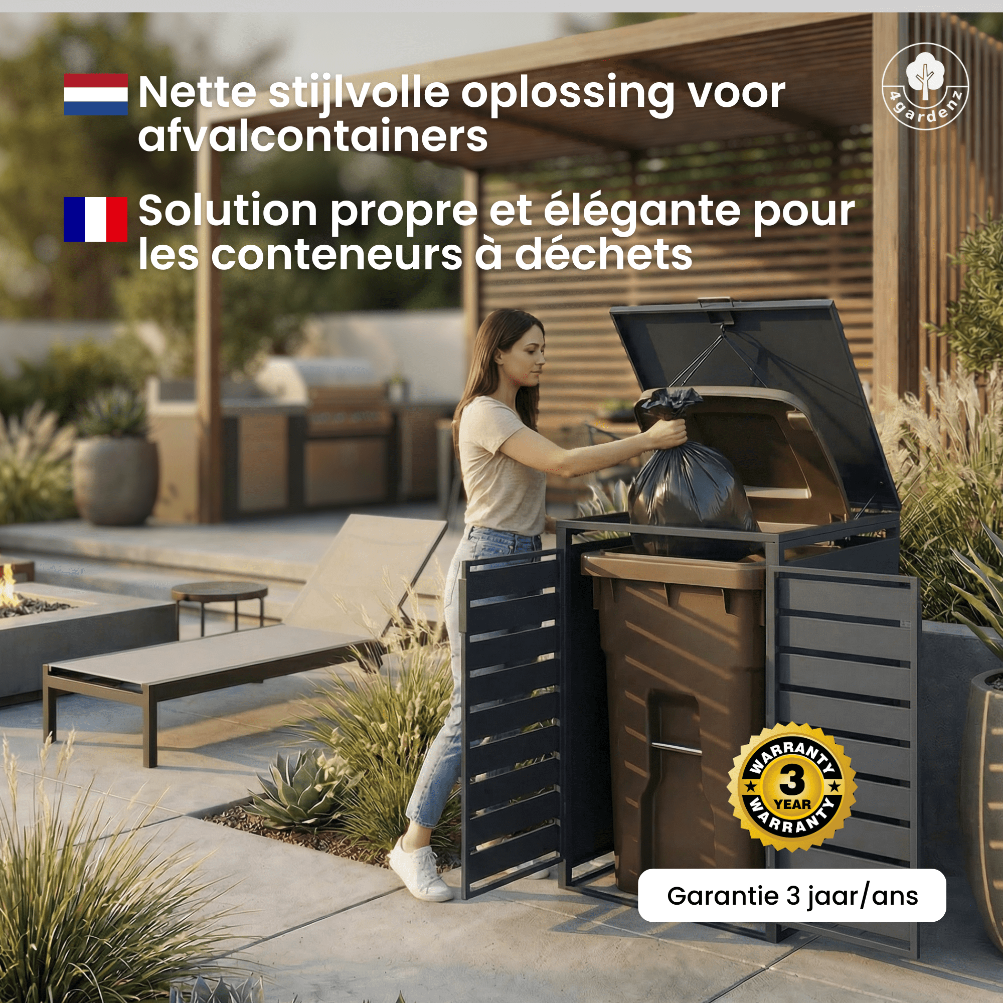 4gardenz® Premium Containerombouw 2 bakken - Kliko Ombouw - Antraciet