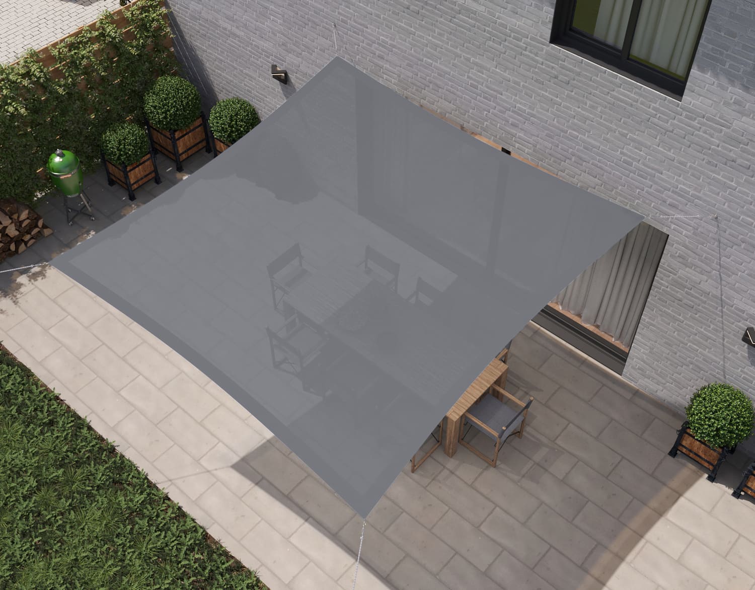 hanSe® Schaduwdoek Vierkant Waterdoorlatend 3,6x3,6 m Lichtgrijs