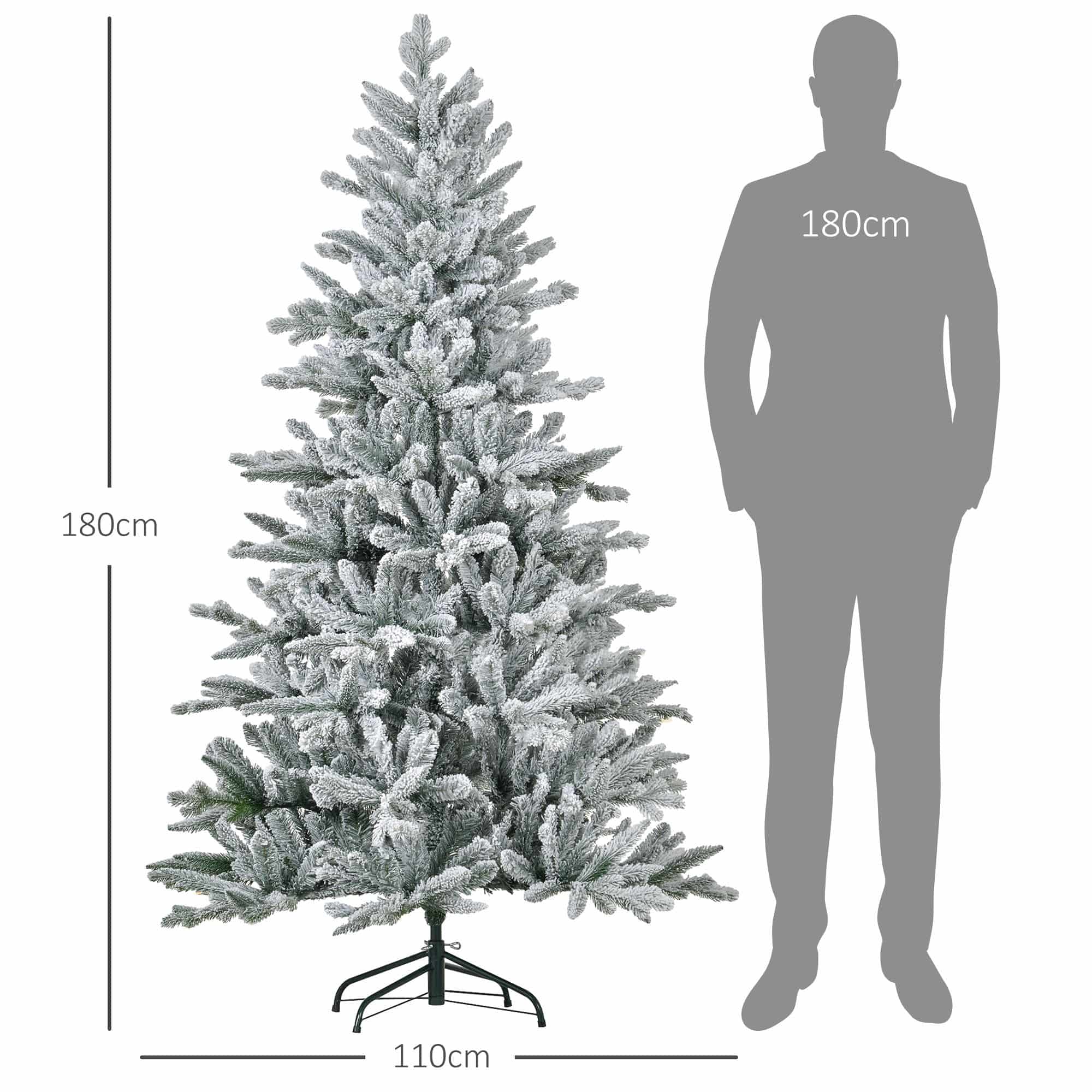 4goodz Kerstboom 180 cm met Sneeuw - Metalen standaard - Wit 4goodz Kerstboom 180 cm met Sneeuw - Metalen standaard - Wit