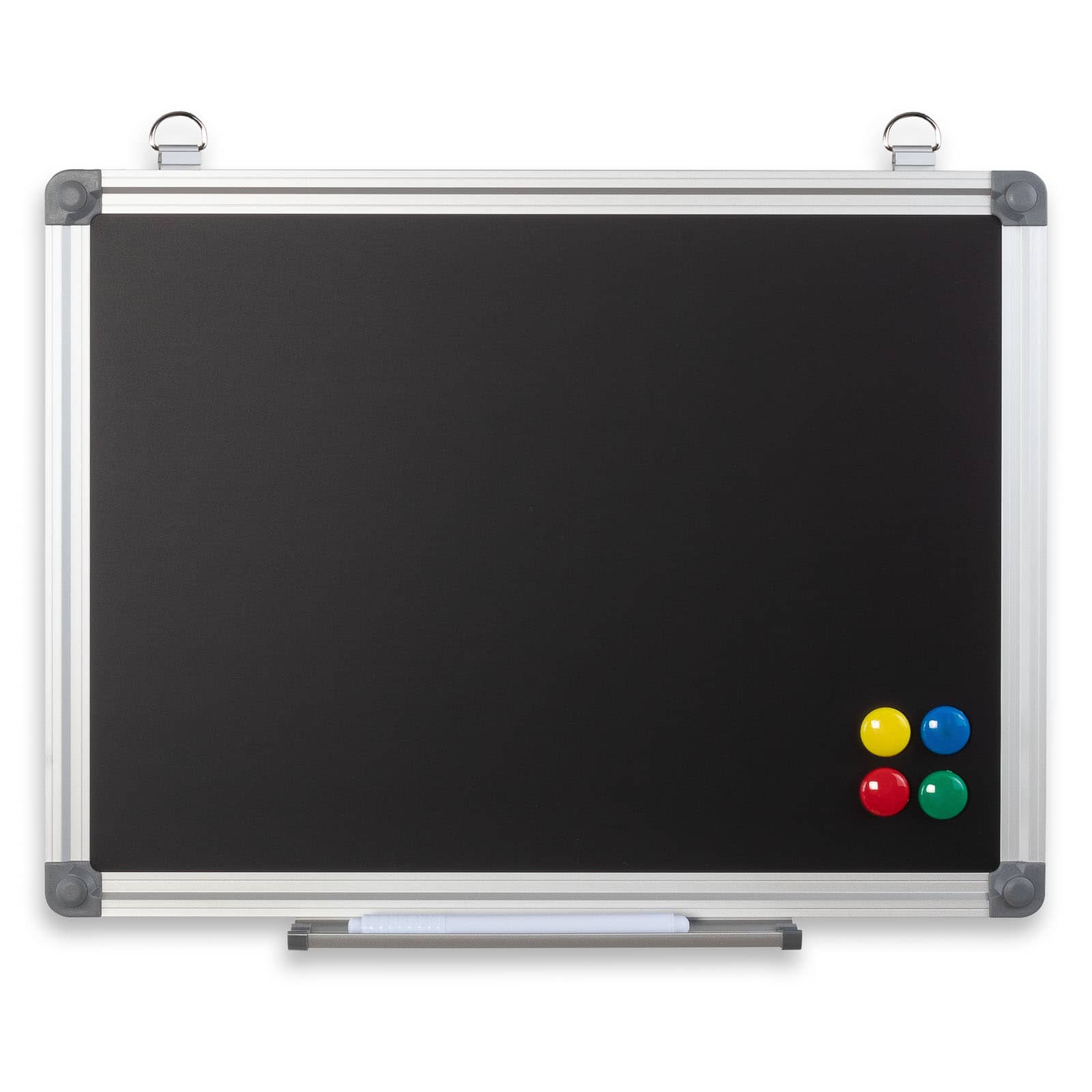 BuroMi Magnetisch Zwart Krijtbord 80x60 cm Alu frame - incl. toehoren