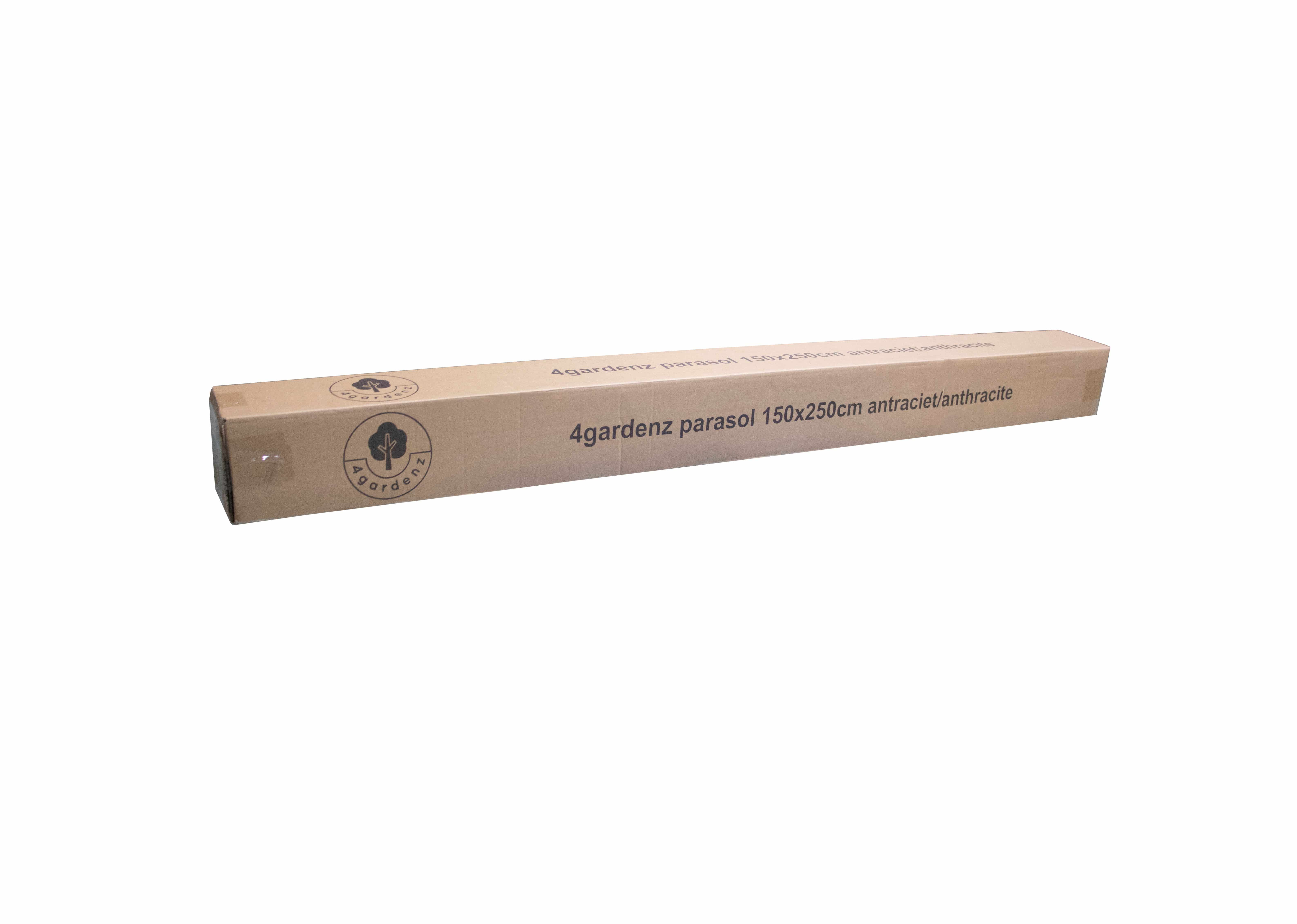4gardenz® Parasol Rechthoek 150X250cm Kantelbaar Balkonparasol Grijs