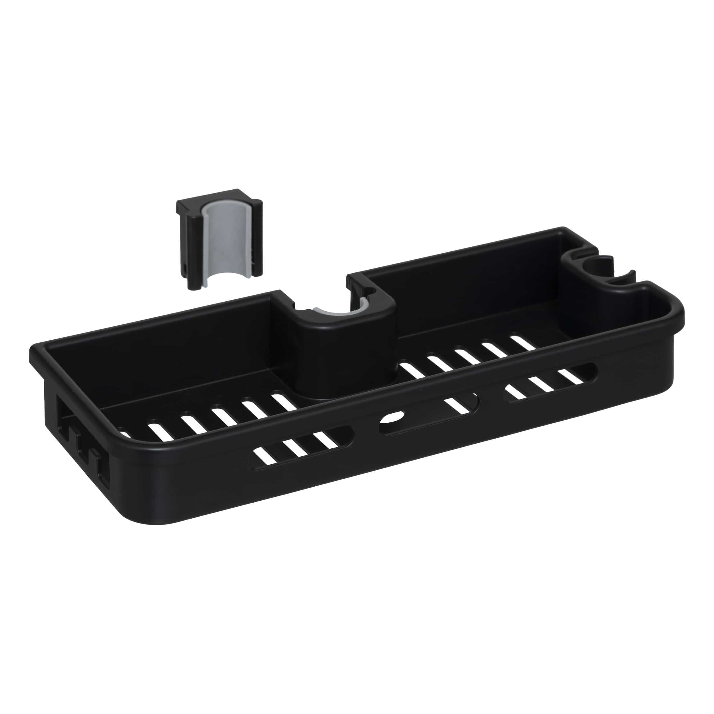 4bathroomz® Doucheplank Flaconhouder Universeel Douchestang - Zwart