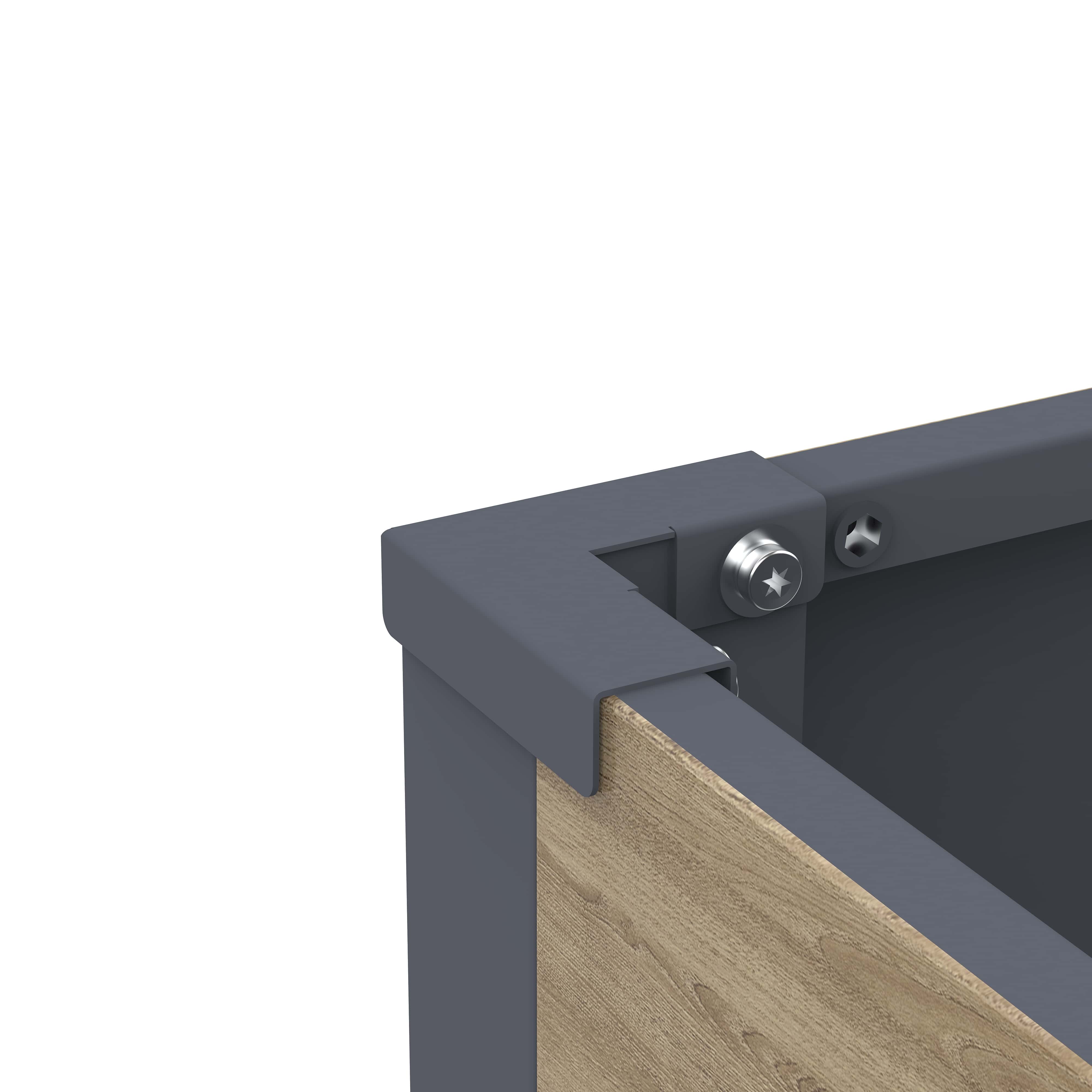 Westmann Talus M - Metalen Plantenbak met bodem 100x25x27 cm - Houtlook