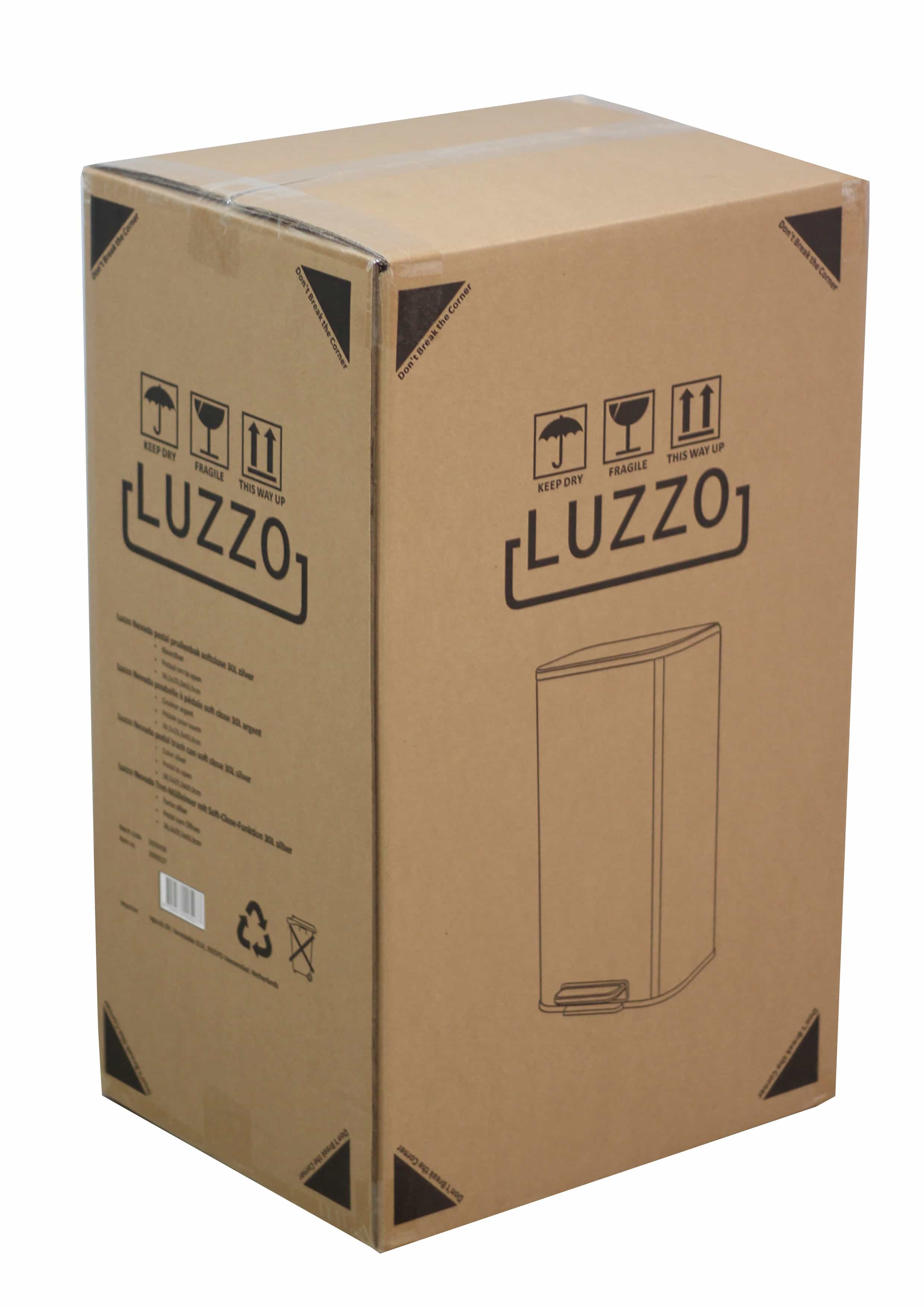 Luzzo® Nevada Pedaalemmer 30 liter - Prullenbak Mat RVS
