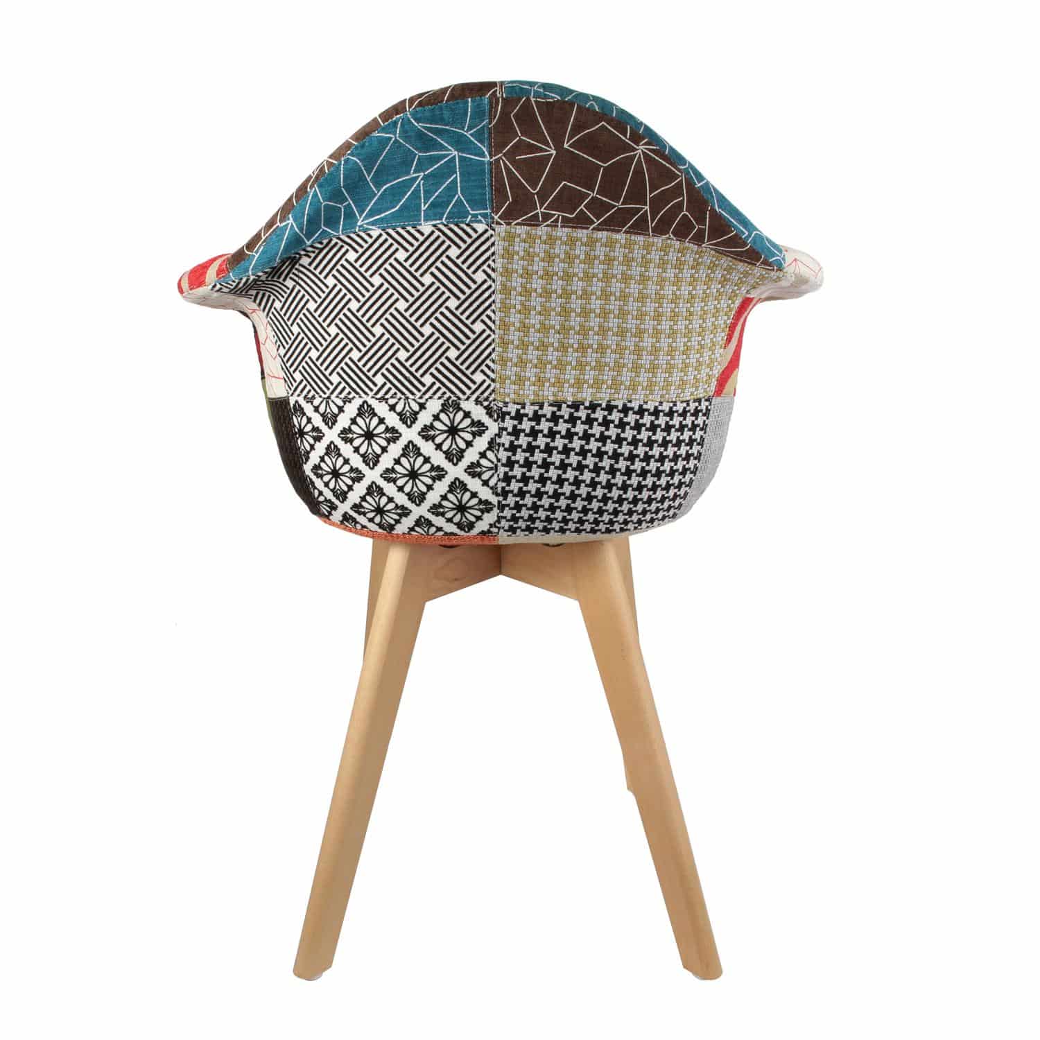 4goodz Lund Patchwork Eetkamerstoelen set van 2 stuks Armleuning - Multicolor