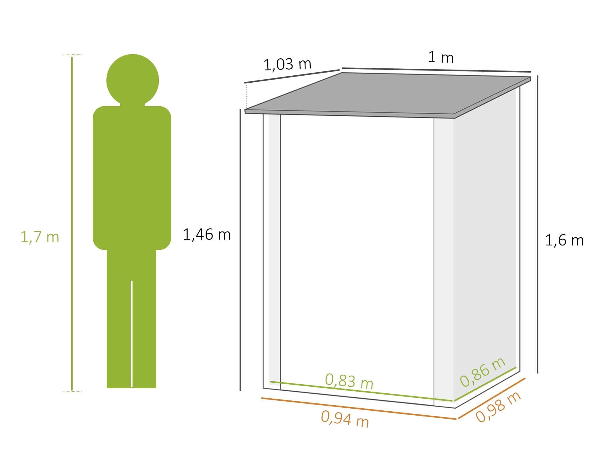 4goodz tuinhuis van metaal - voor balkon en terras - Grijs