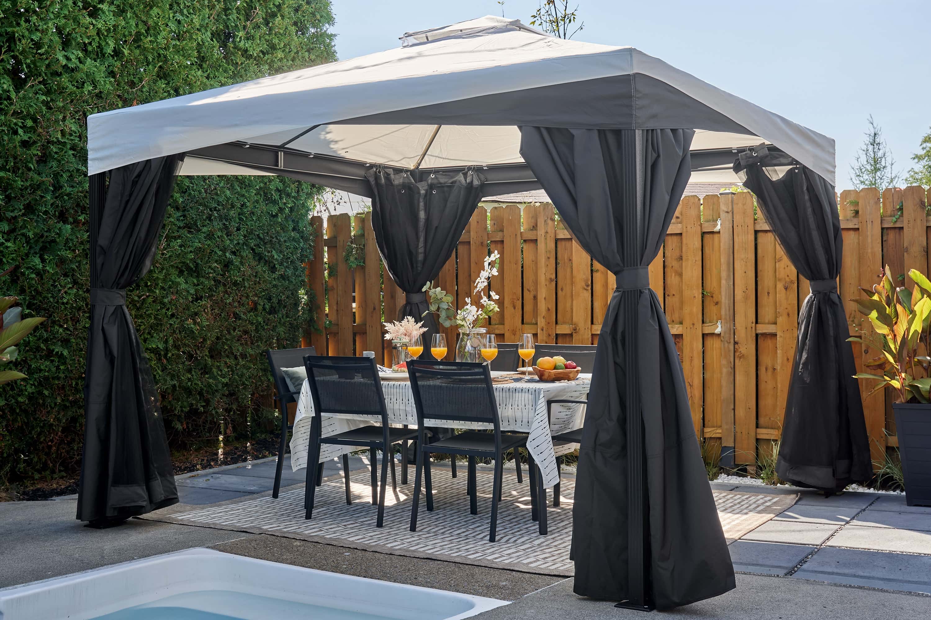 Sojag Malta 1010 - Aluminium Paviljoen 3x3 mtr met afneembaar stoffen dak
